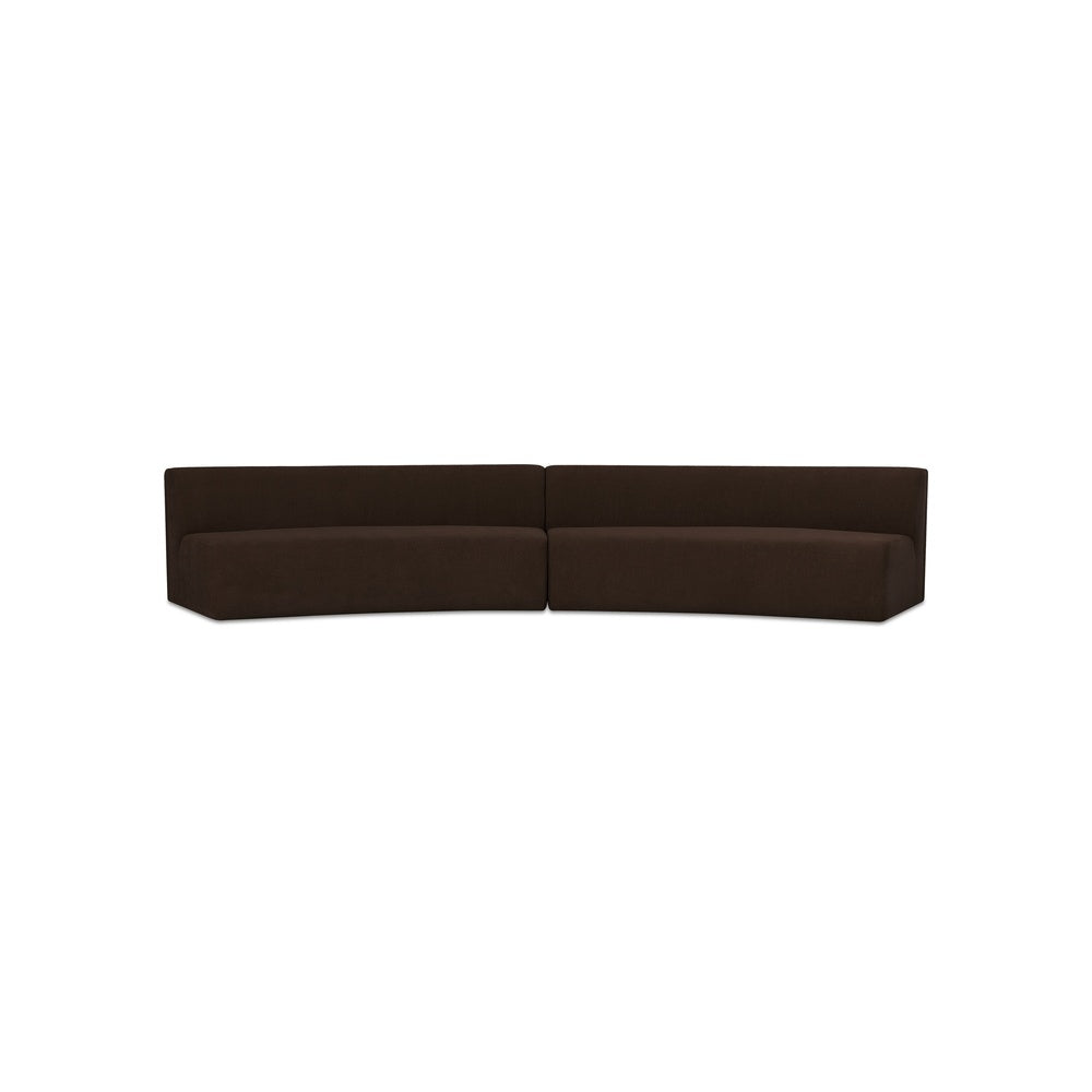 Niomi 2 Piece Concave Modular Sectional FURNITURE - sectionals Moe's Furniture Dark Brown