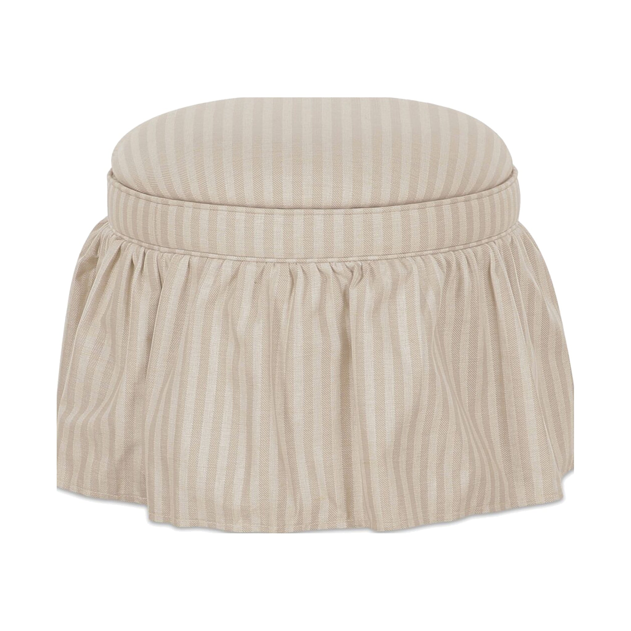 Heidi Storage Ottoman FURNITURE - ottoman Moe's Furniture Beige Stripe