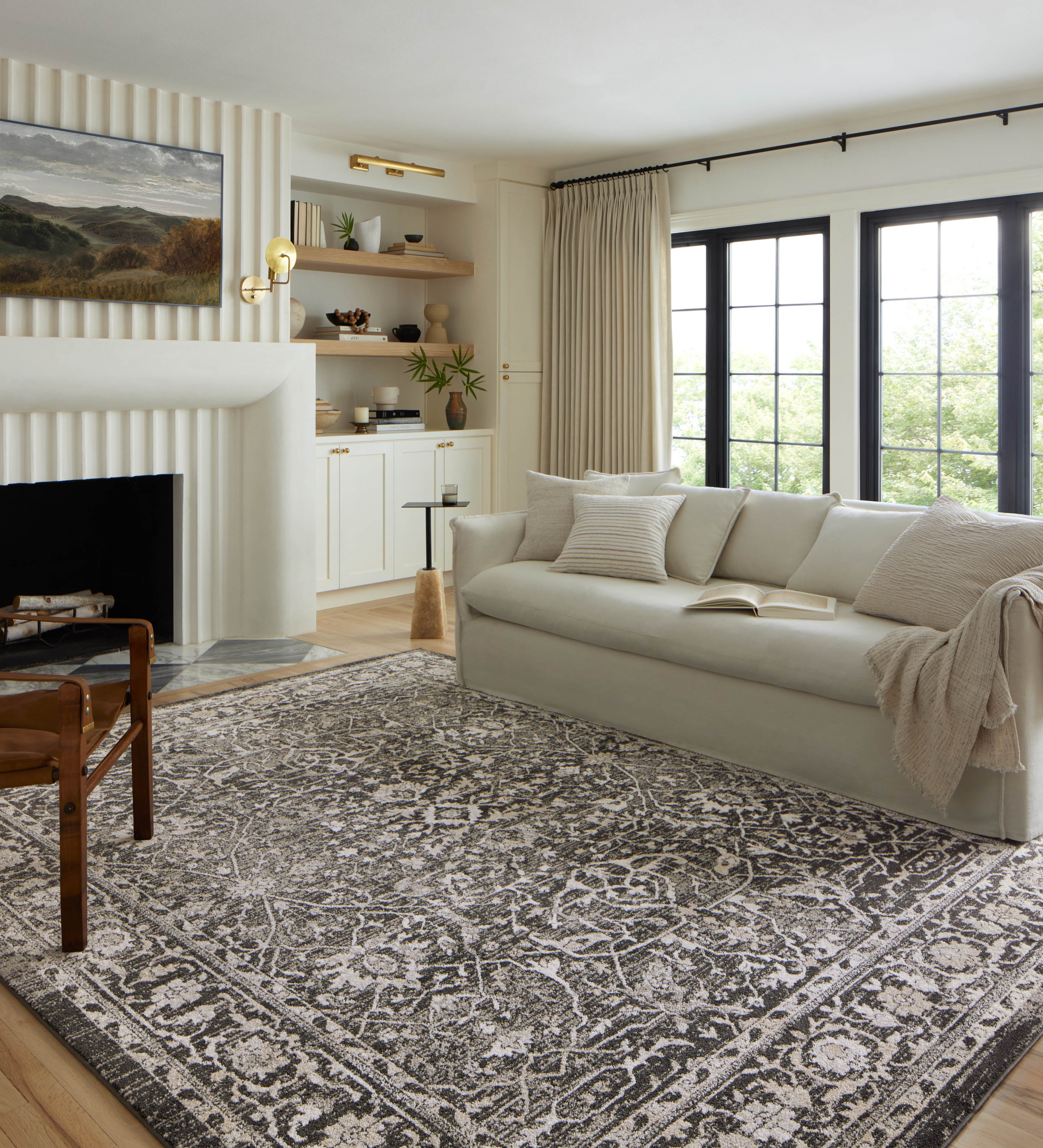 Loloi Odette Charcoal / Silver Rug 0-RUGS-patterned Loloi