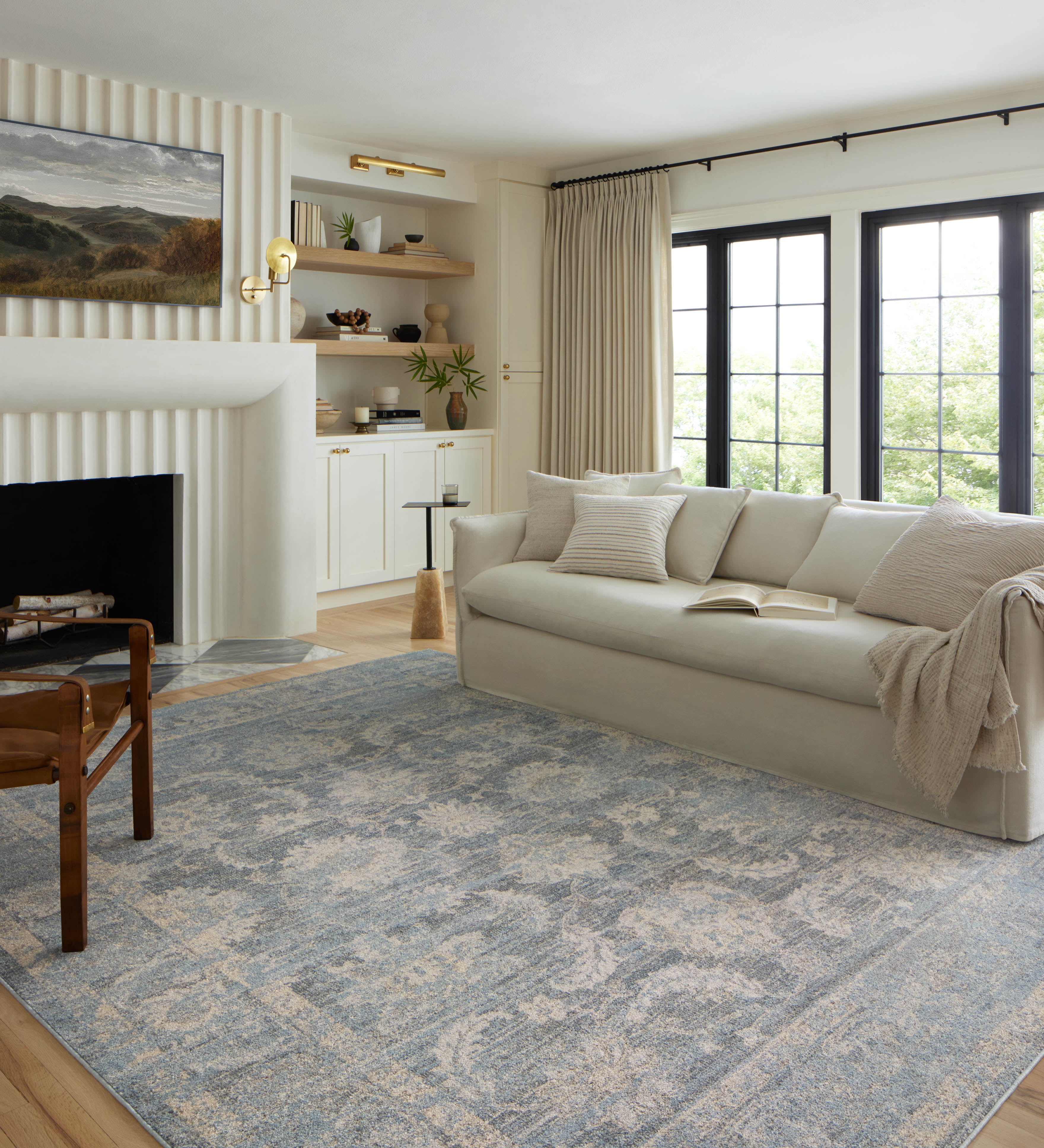 Loloi Odette Sky / Beige Rug 0-RUGS-patterned Loloi