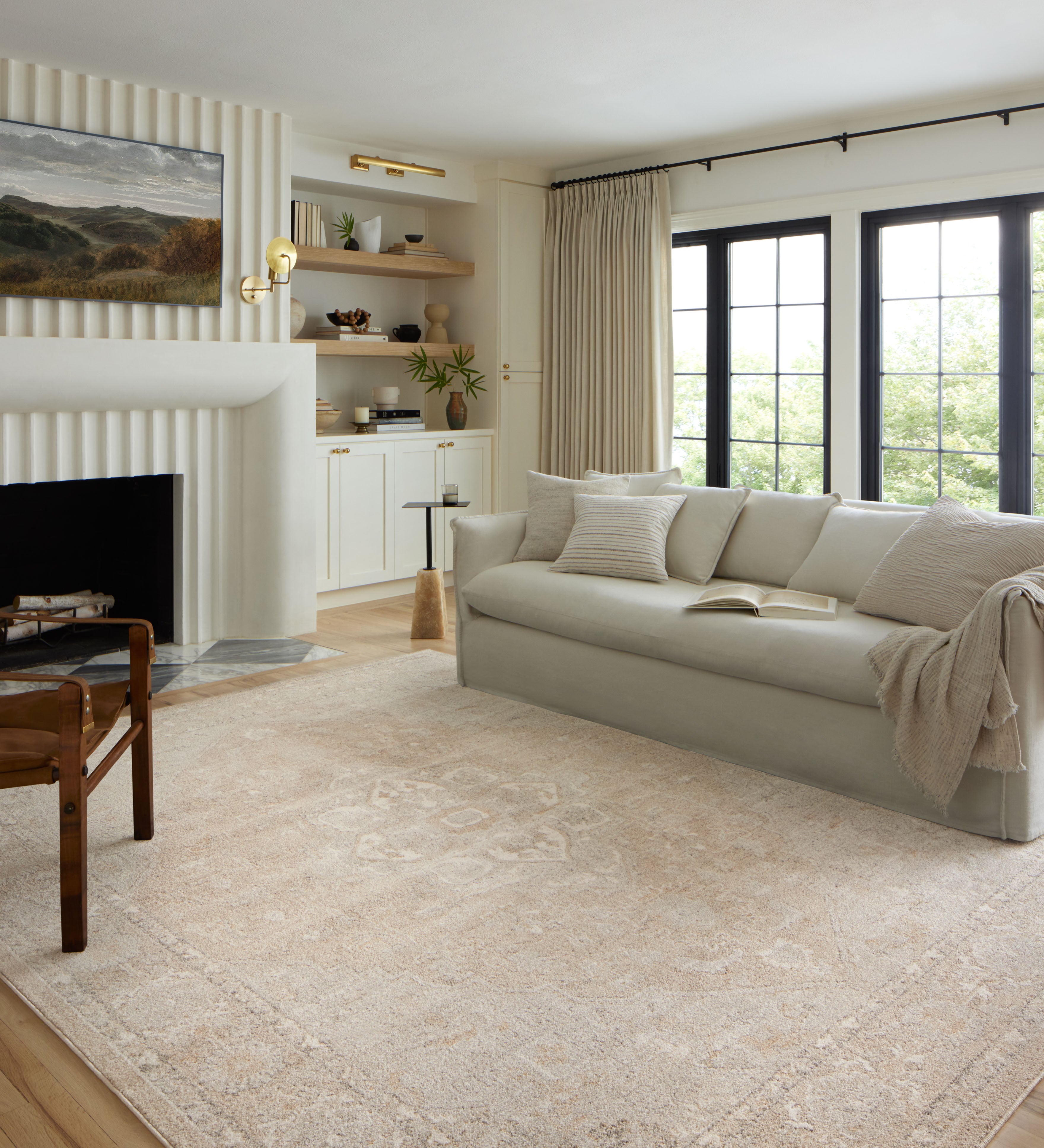Loloi Odette Beige / Silver Rug 0-RUGS-patterned Loloi
