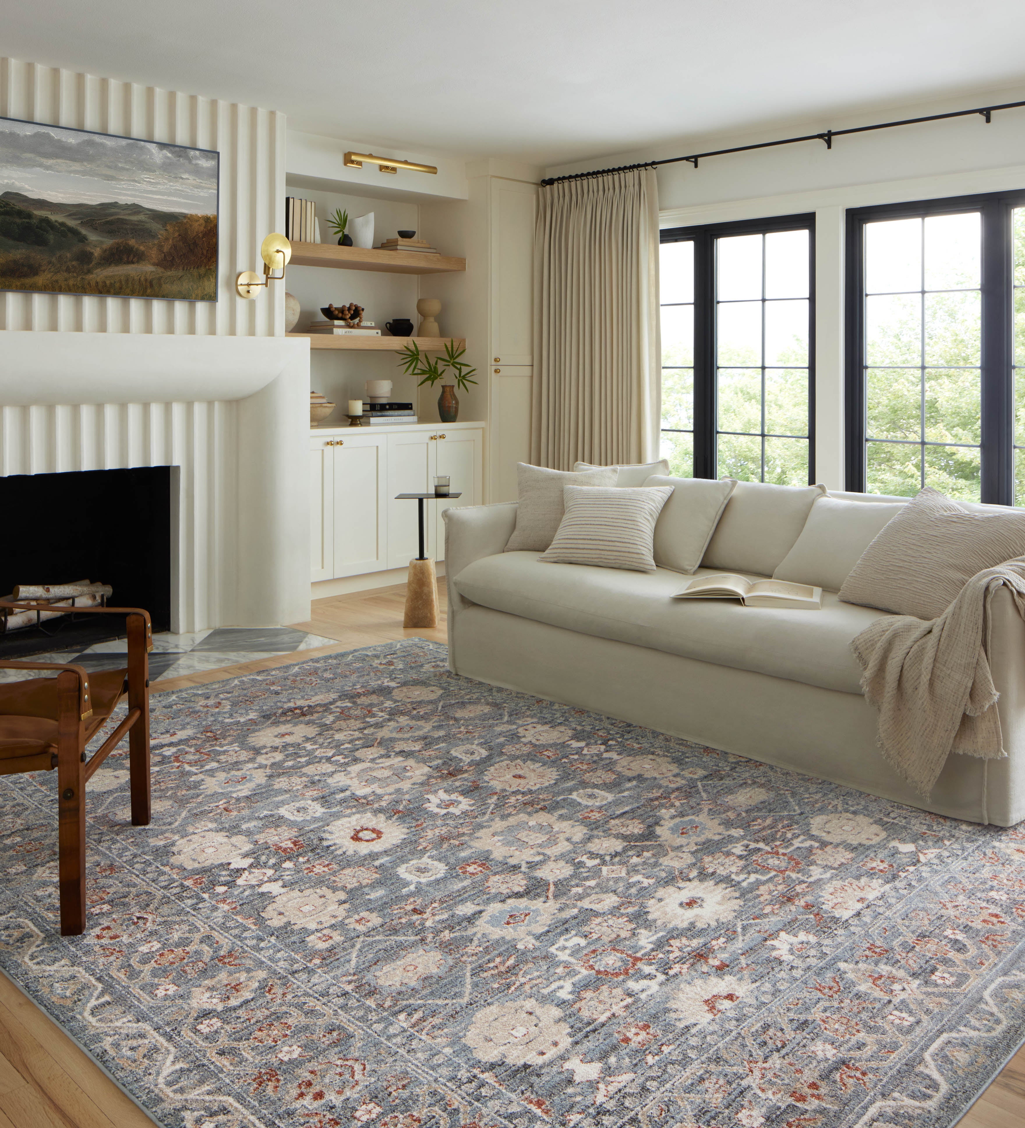 Loloi Odette Sky / Rust Rug 0-RUGS-patterned Loloi