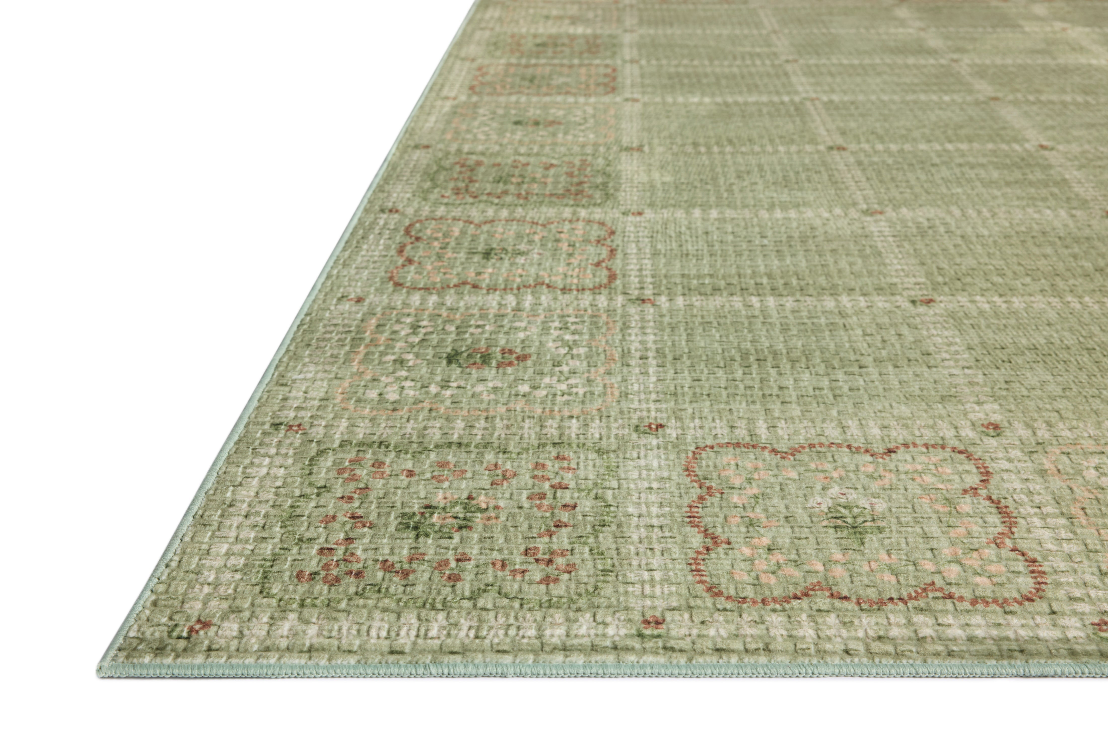 Rifle Paper Co. x Loloi Orchard Green / Multi Machine Washable Rug RUGS - synthetic Loloi 18" x 18"