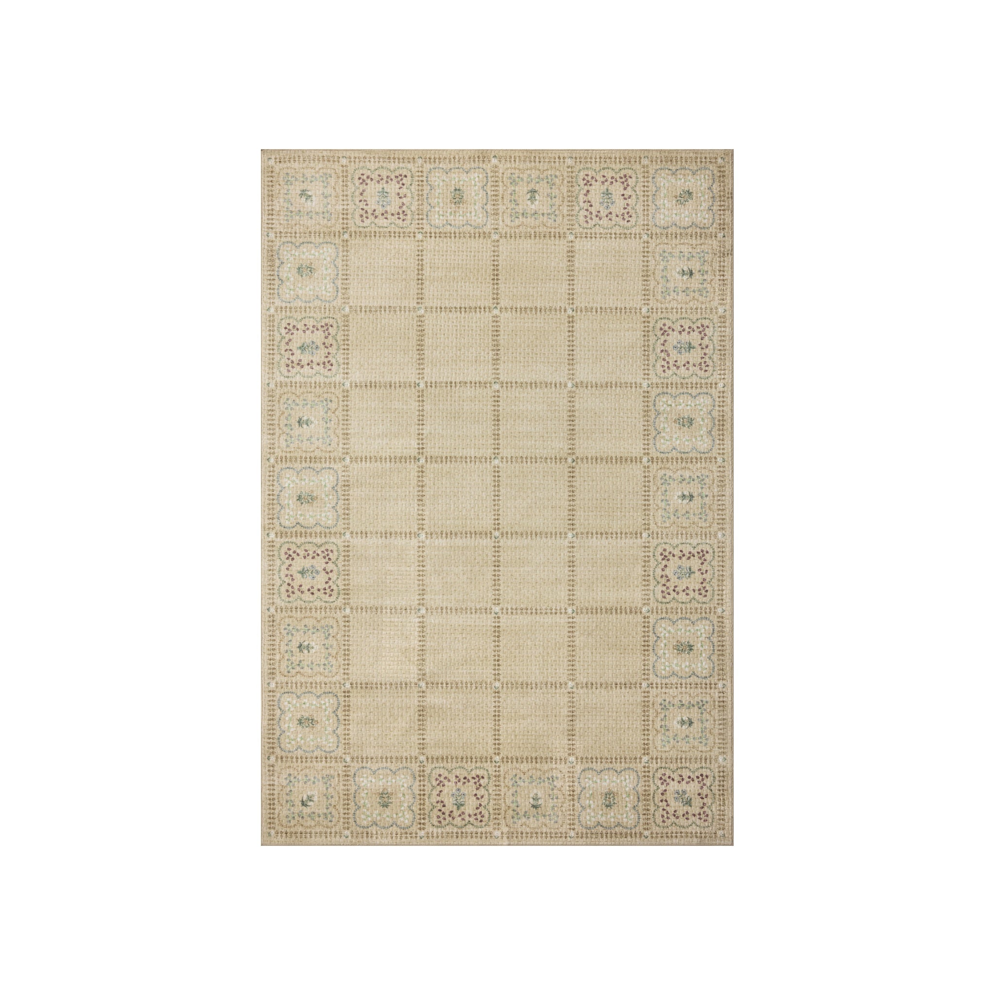 Rifle Paper Co. x Loloi Orchard Natural / Multi Machine Washable Rug RUGS - synthetic Loloi 18" x 18"