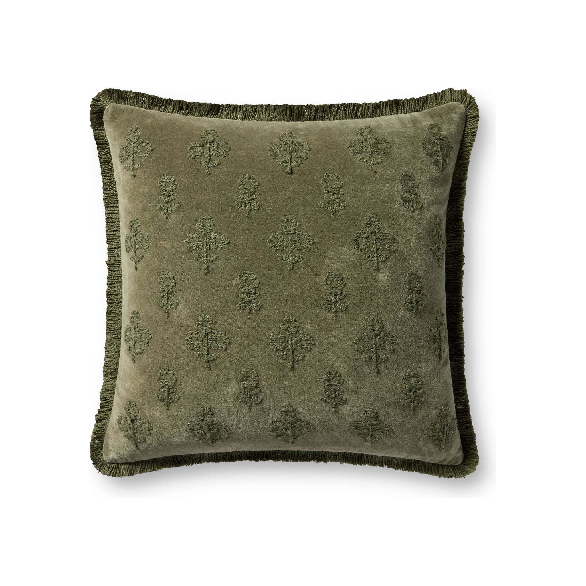 Chris Loves Julia x Loloi Darla Pillow Throw Pillows Loloi Olive 18x18 Cover Only