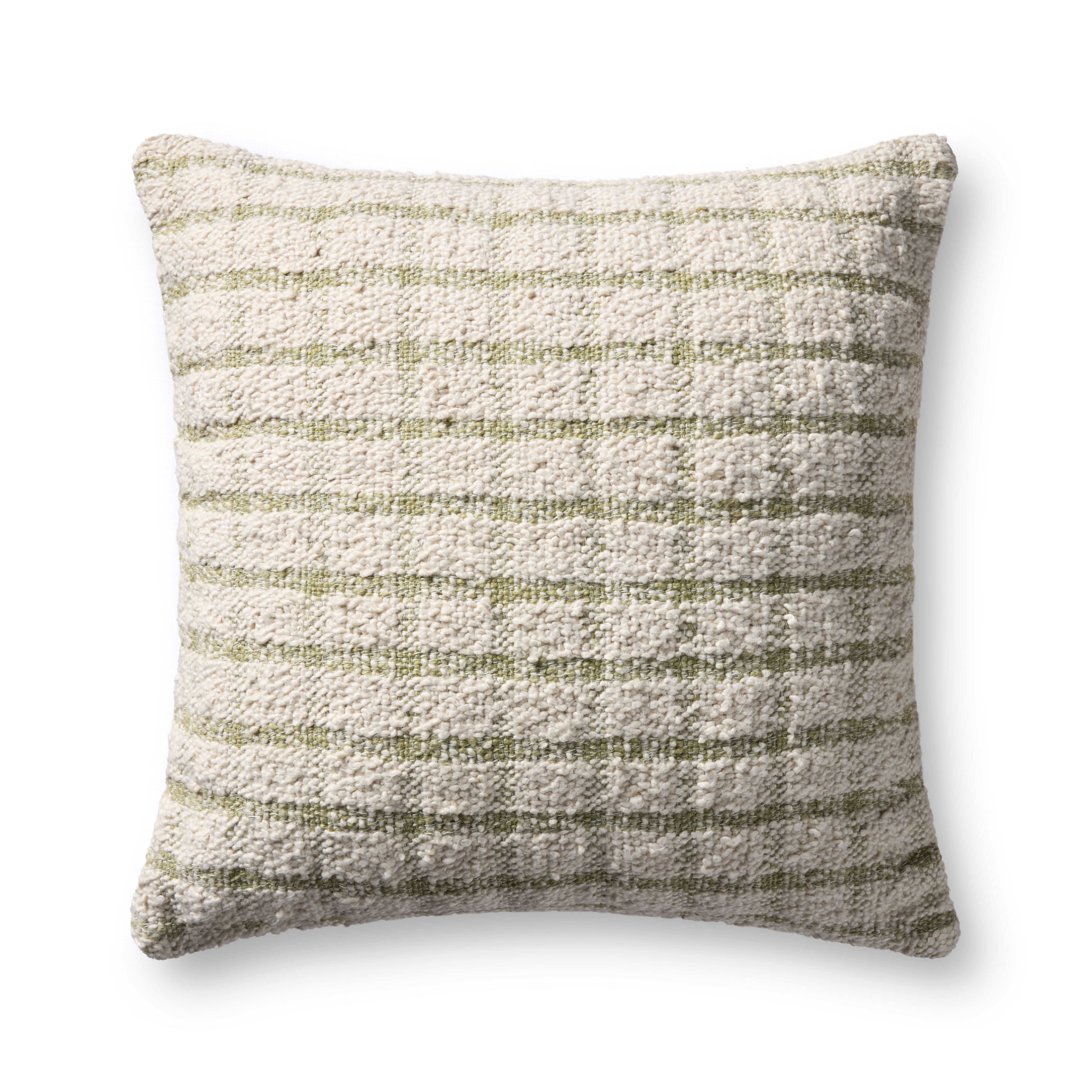 Magnolia Home by Joanna Gaines x Loloi Erin Ivory / Green Pillow Throw Pillows Loloi Cover Only