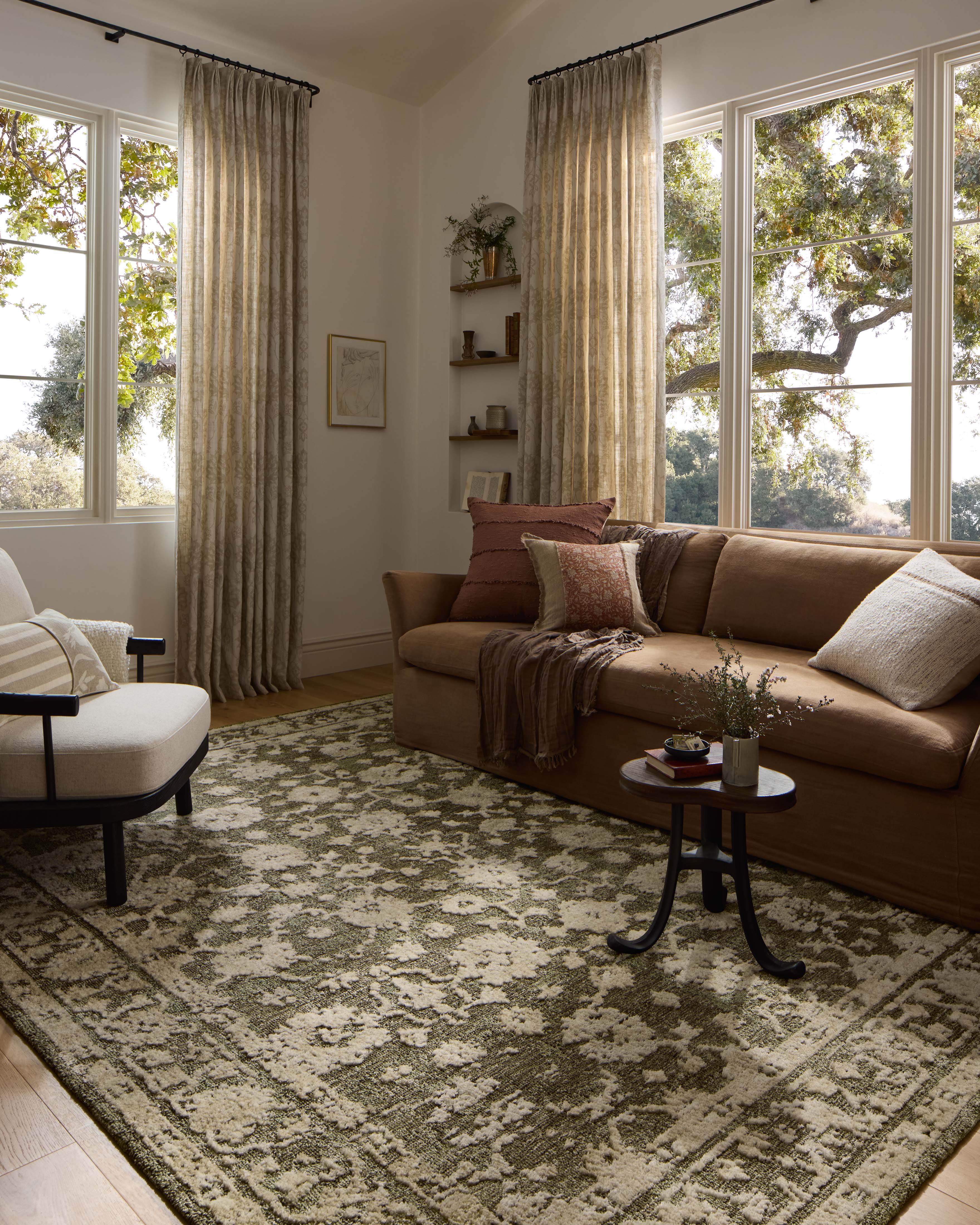 Loloi Percival Moss / Natural Rug RUGS - synthetic Loloi