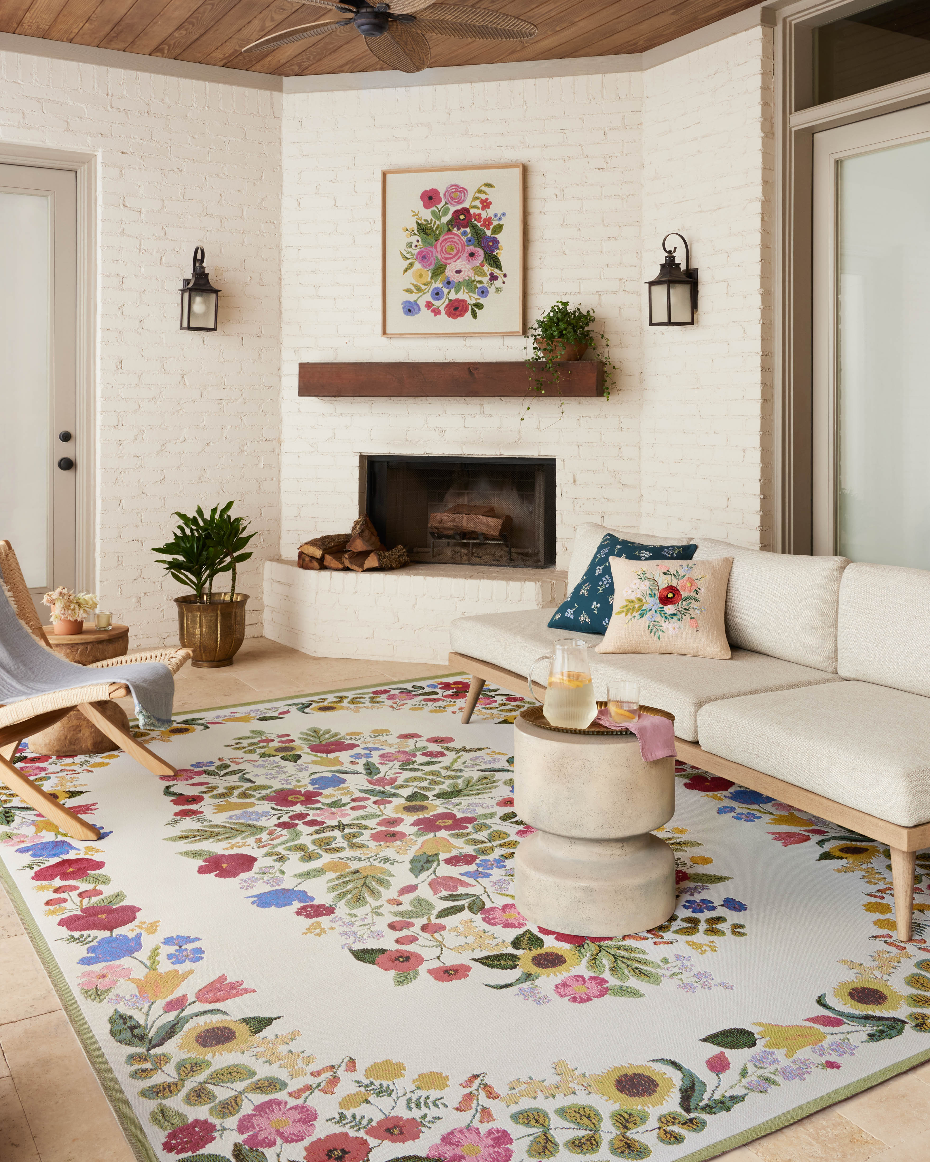 Rifle Paper Co. x Loloi Perennial Cream Sample Rug RUGS - synthetic Loloi