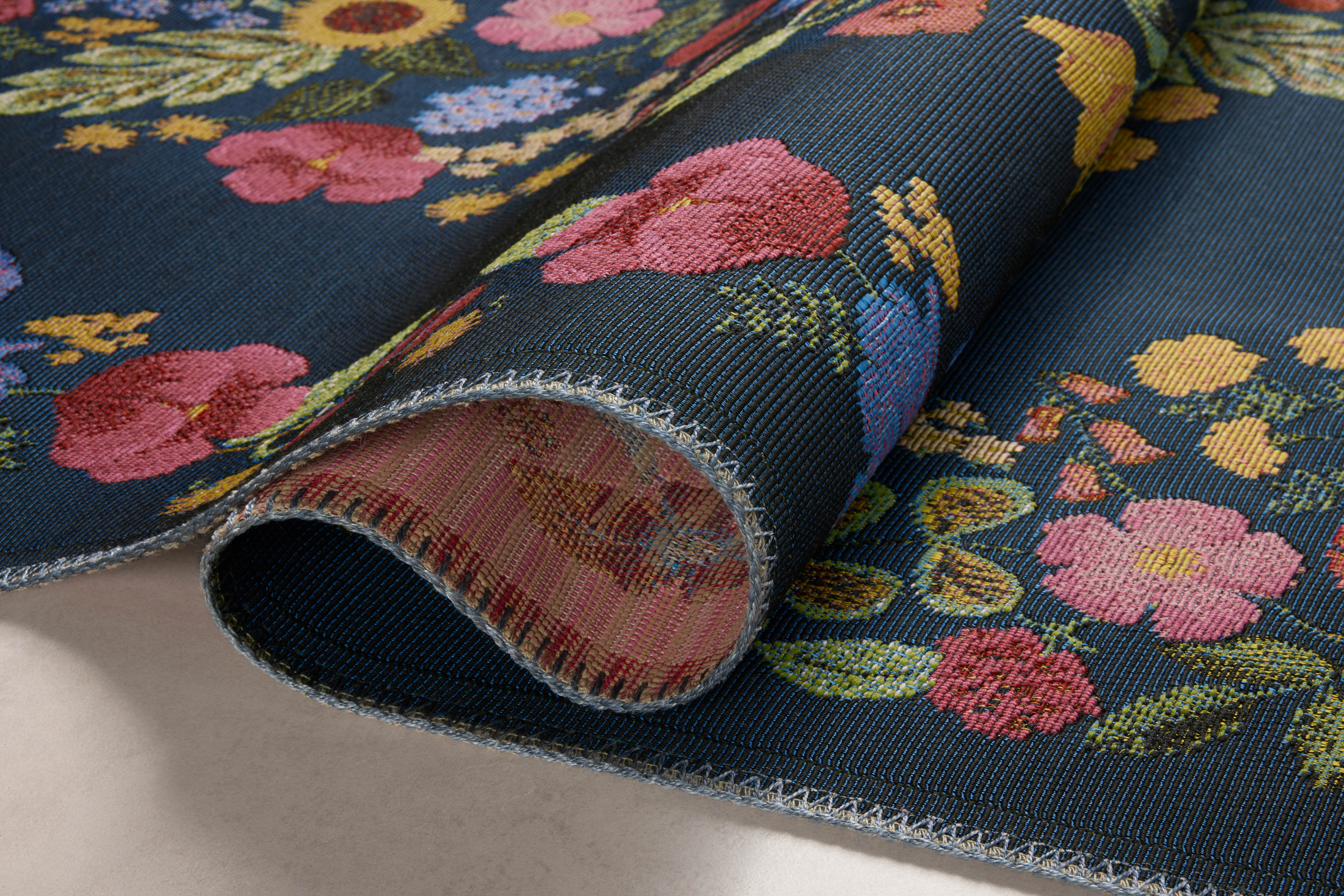 Rifle Paper Co. x Loloi Perennial Navy Sample Rug RUGS - synthetic Loloi