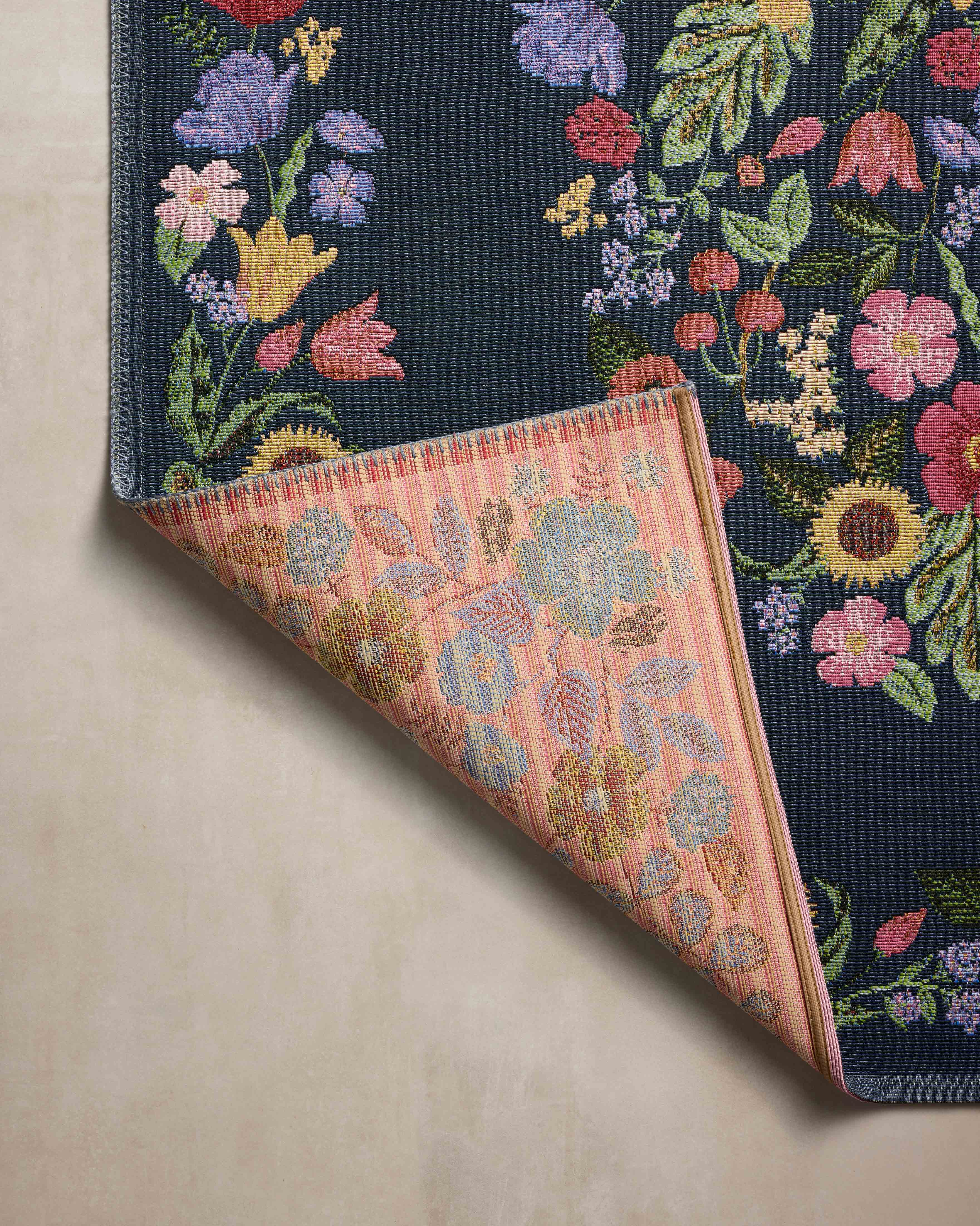 Rifle Paper Co. x Loloi Perennial Navy Rug RUGS - synthetic Loloi