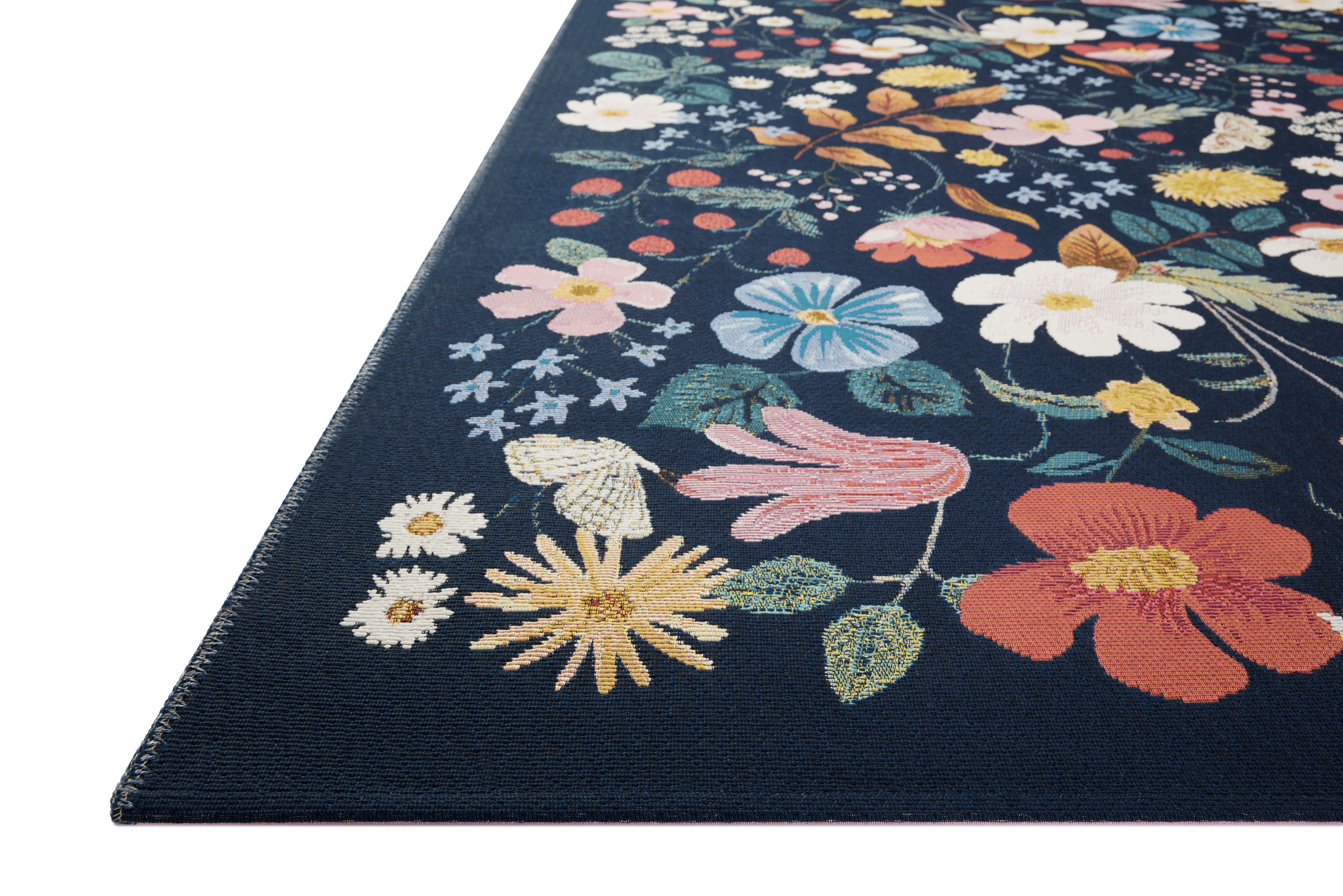 Rifle Paper Co. x Loloi Perennial Black Sample Rug No.2 RUGS - synthetic Loloi 18" x 18"
