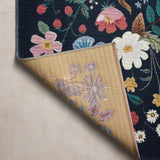 Rifle Paper Co. x Loloi Perennial Black Sample Rug No.2 RUGS - synthetic Loloi 18" x 18"