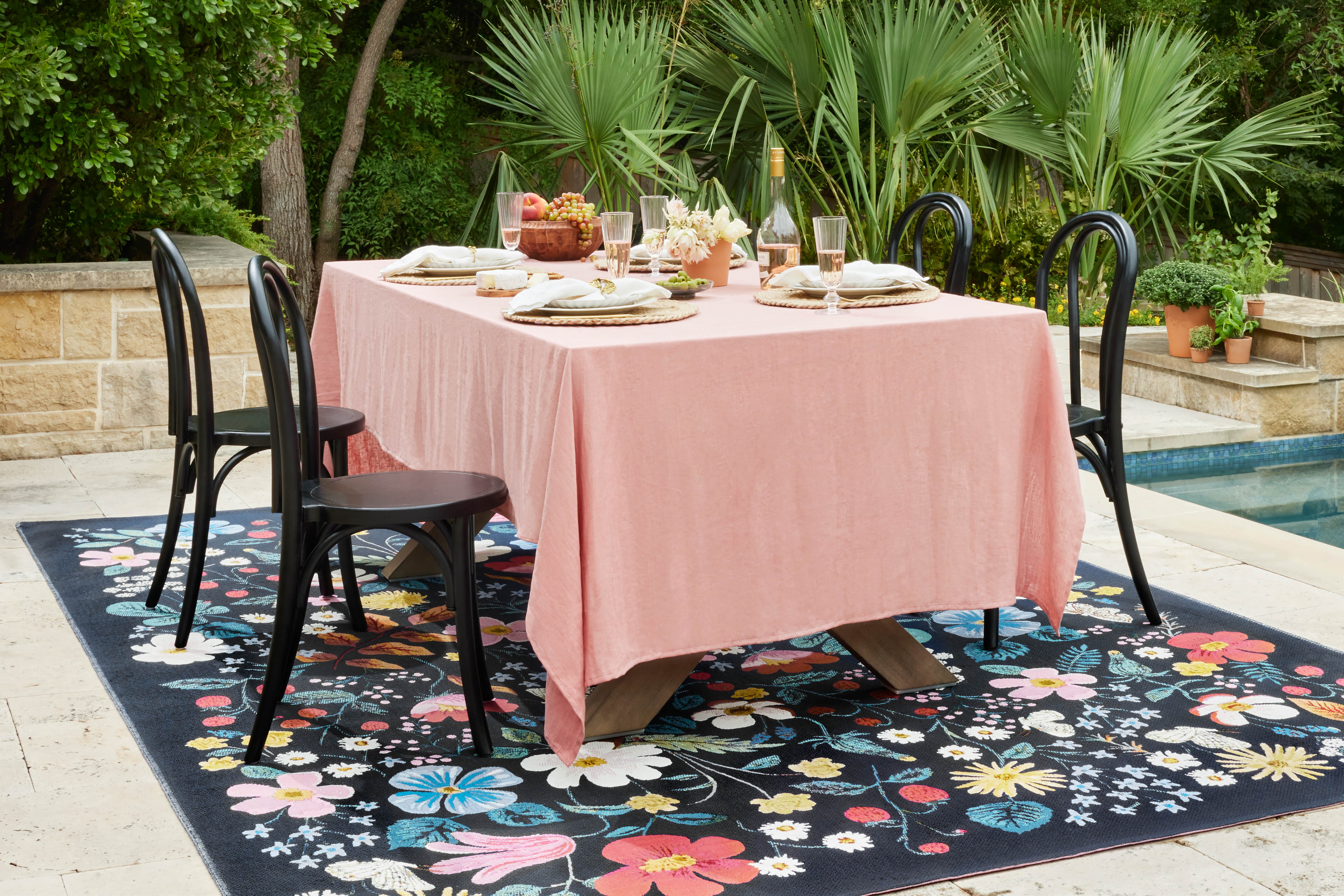 Rifle Paper Co. x Loloi Perennial Black Rug No.2 RUGS - synthetic Loloi 2'5" x 3'11"