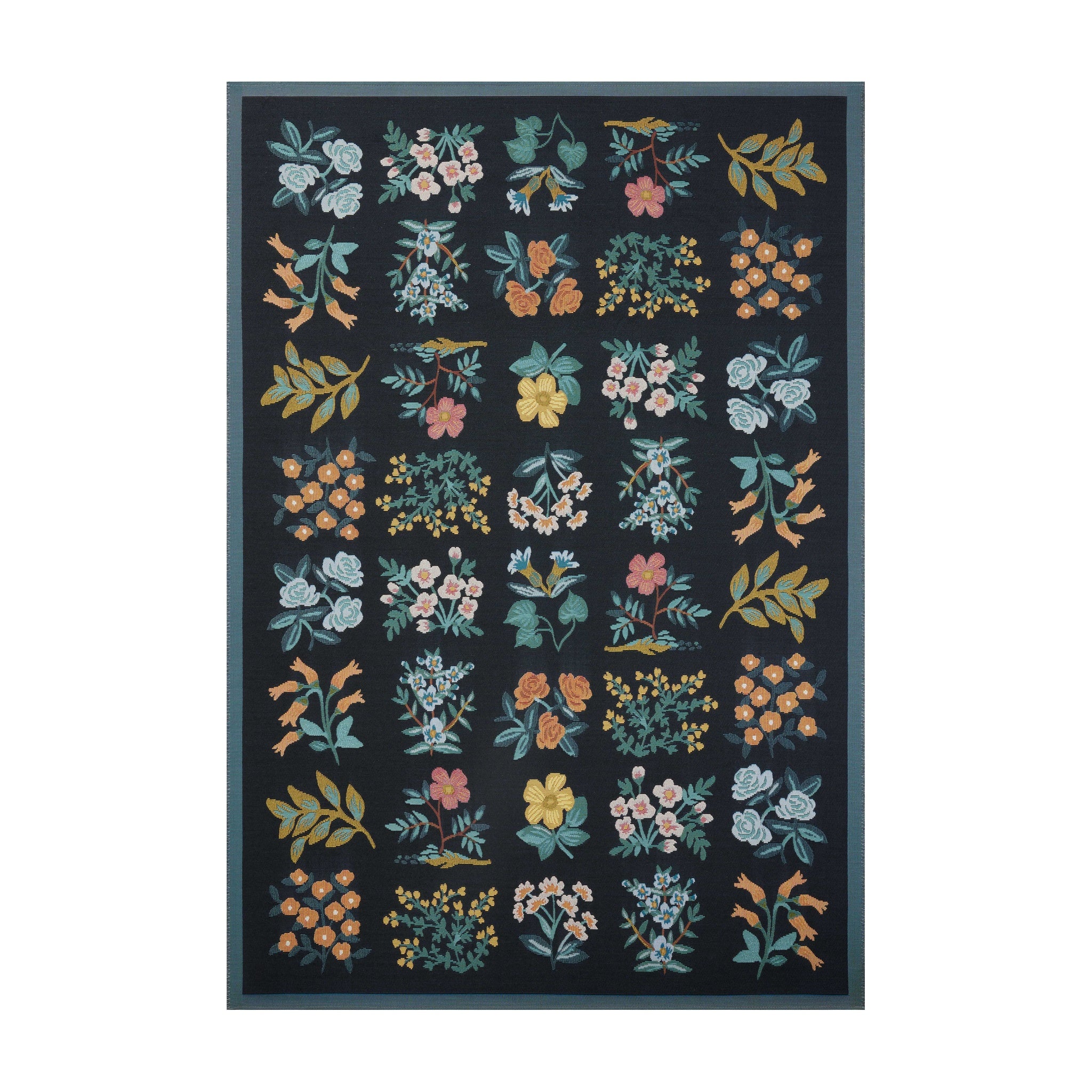 Rifle Paper Co. x Loloi Perennial Black Sample Rug No.2 RUGS - synthetic Loloi 18" x 18"