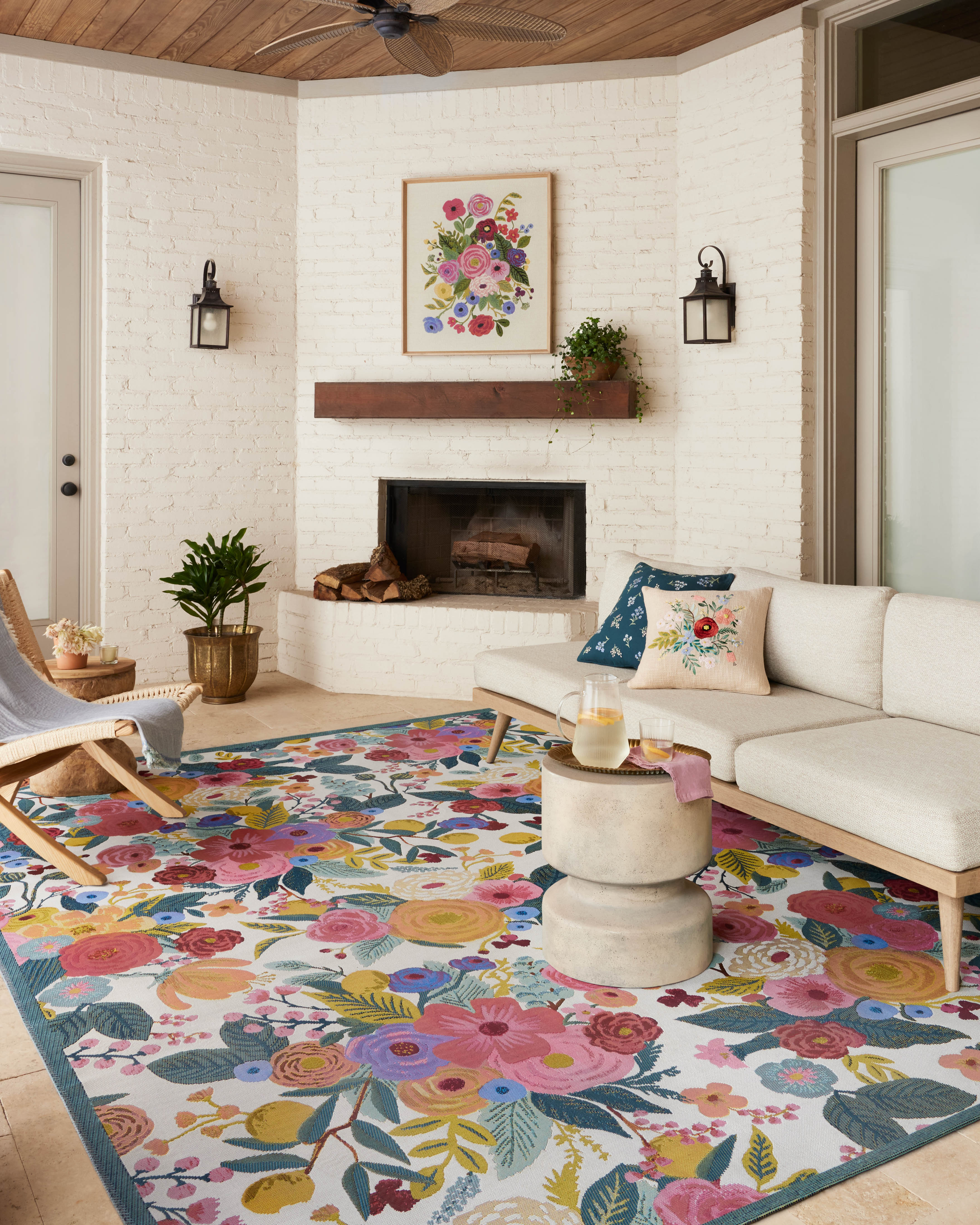 Rifle Paper Co. x Loloi Perennial Rose / Multi Sample Rug RUGS - synthetic Loloi