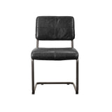Crosby Leather Dining Chair FURNITURE - dining chairs LH IMPORTS Black Leather
