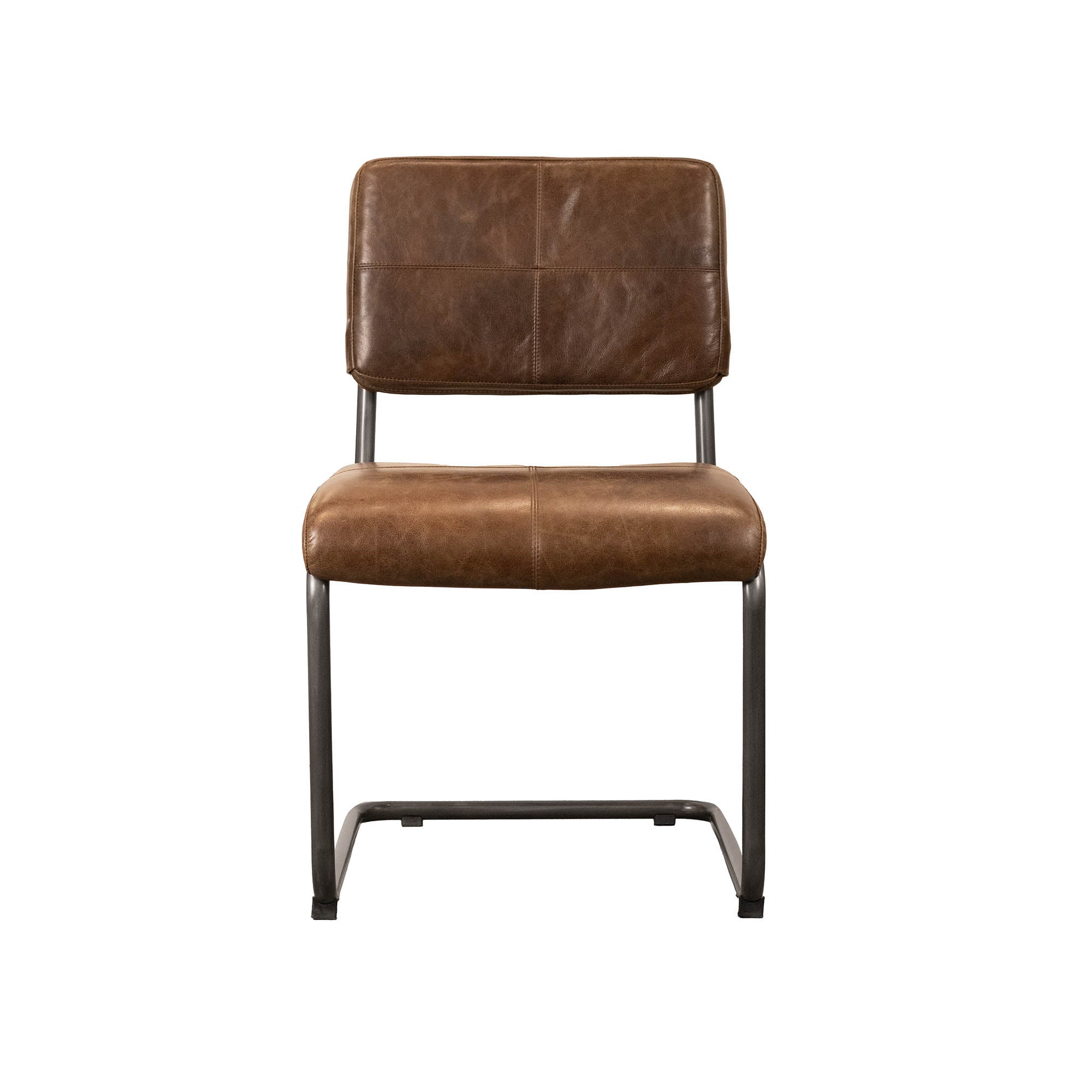 Crosby Leather Dining Chair FURNITURE - dining chairs LH IMPORTS Brown Leather