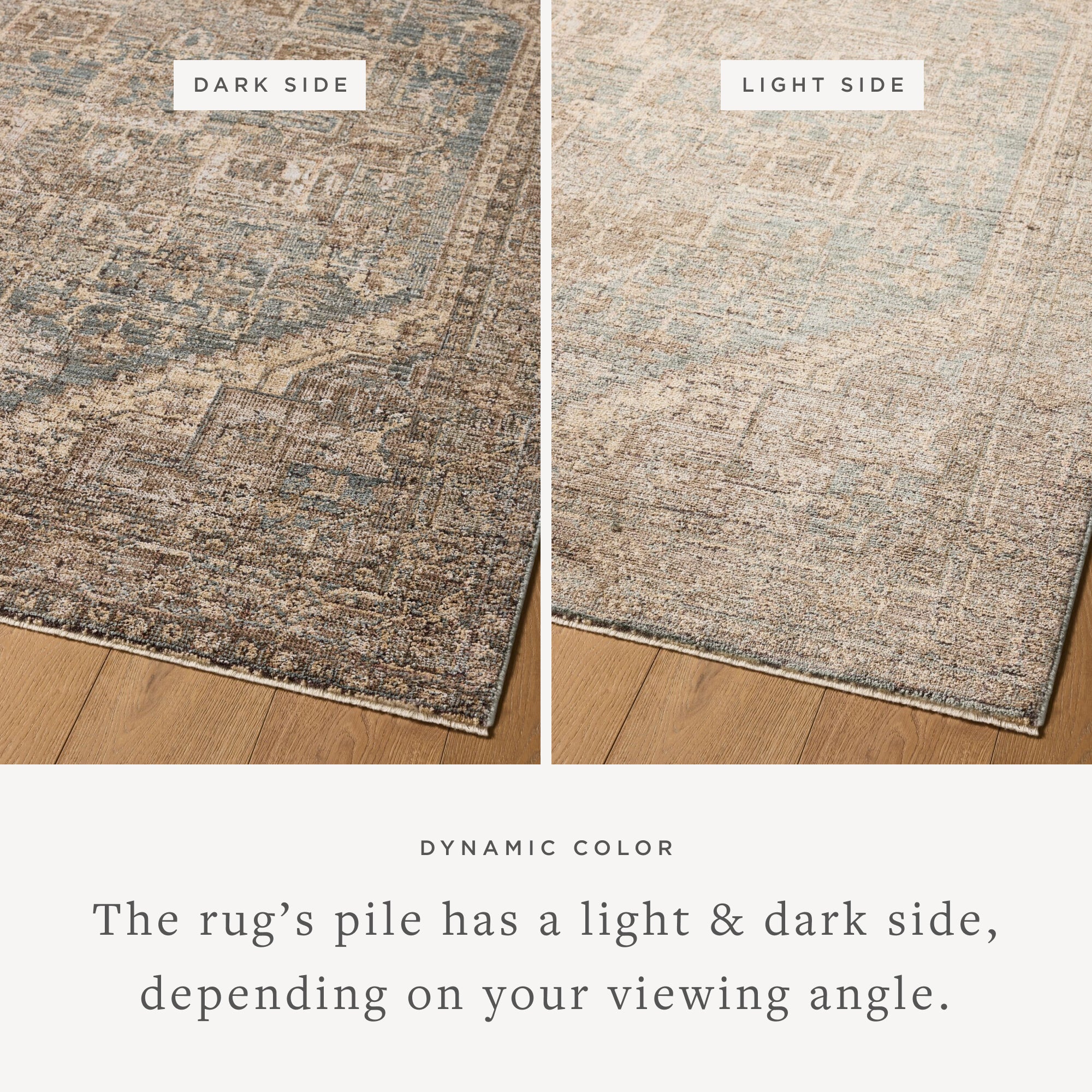 Loloi Priscilla Blue / Bark Square Rug RUGS - synthetic Loloi