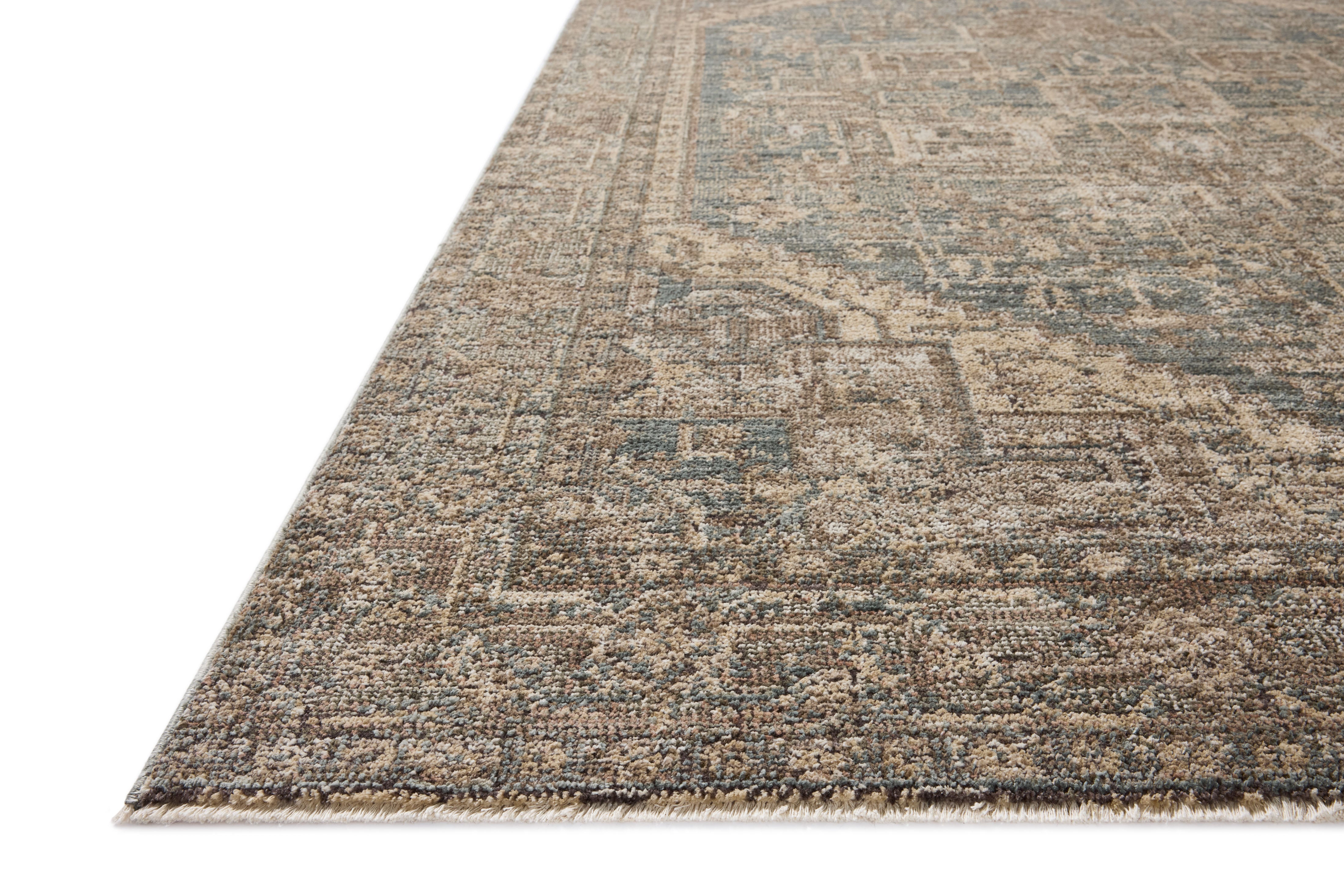 Loloi Priscilla Blue / Bark Rug RUGS - synthetic Loloi 18" x 18" sample