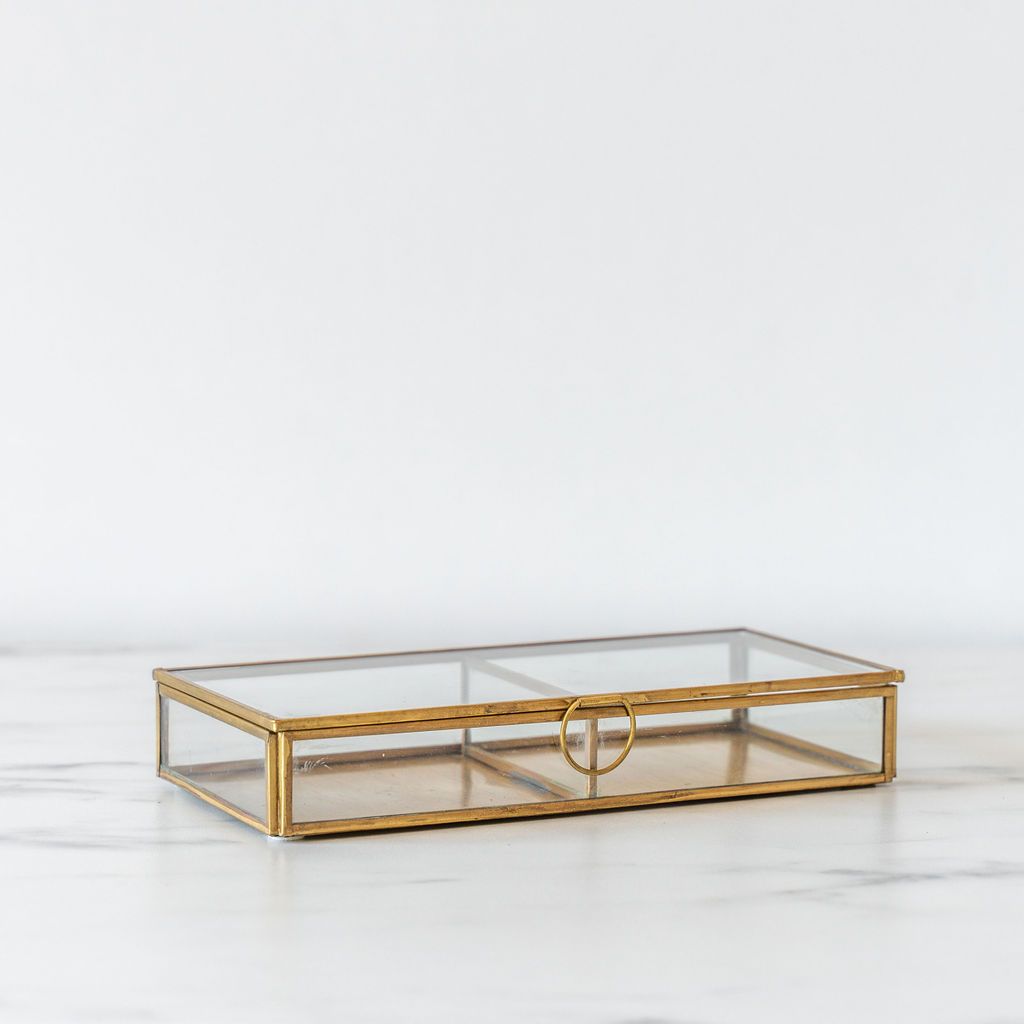 Glass & Brass Display Box - Rug & Weave