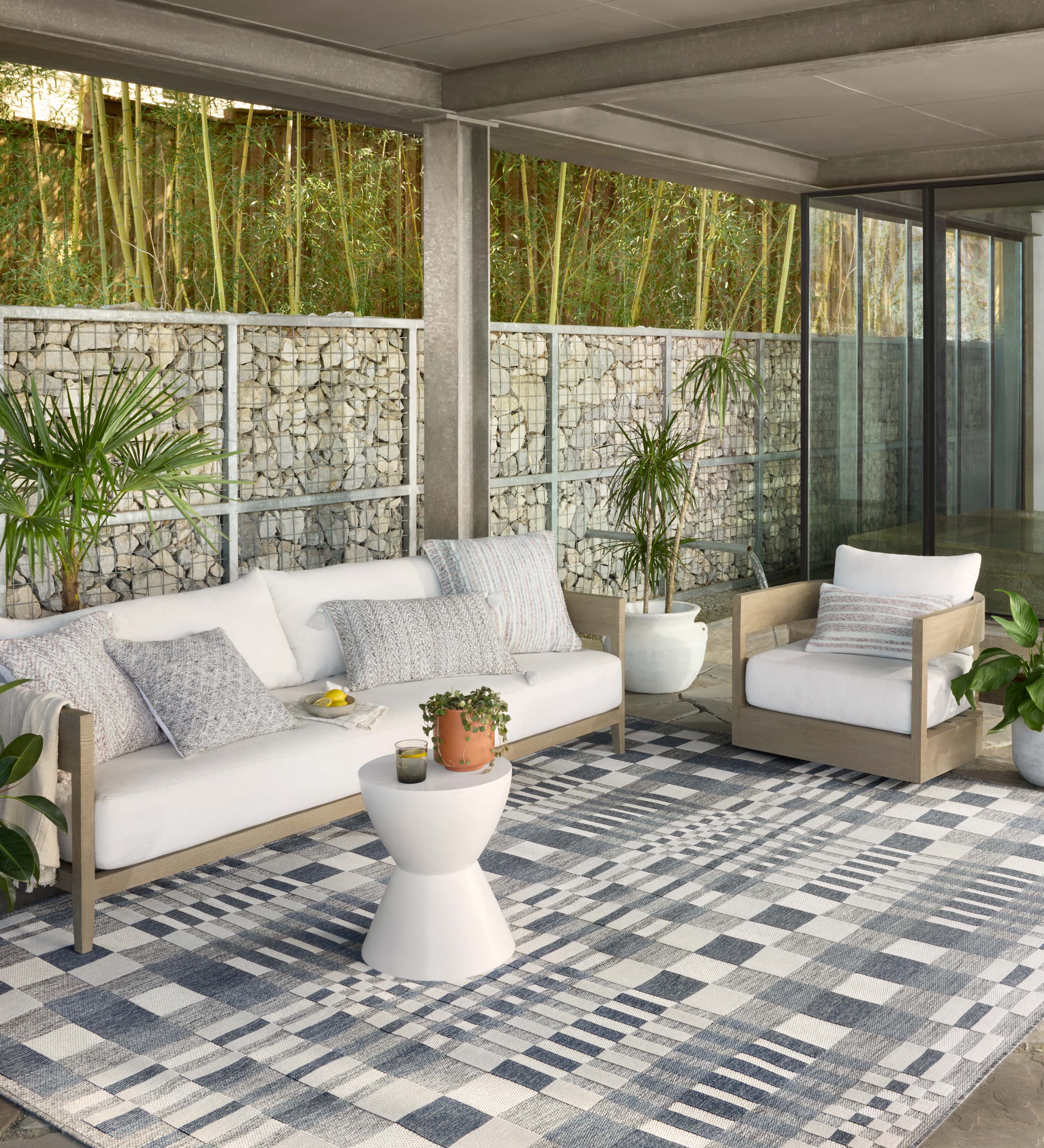 Loloi Rainier Ivory / Denim Rug RUGS - synthetic Loloi