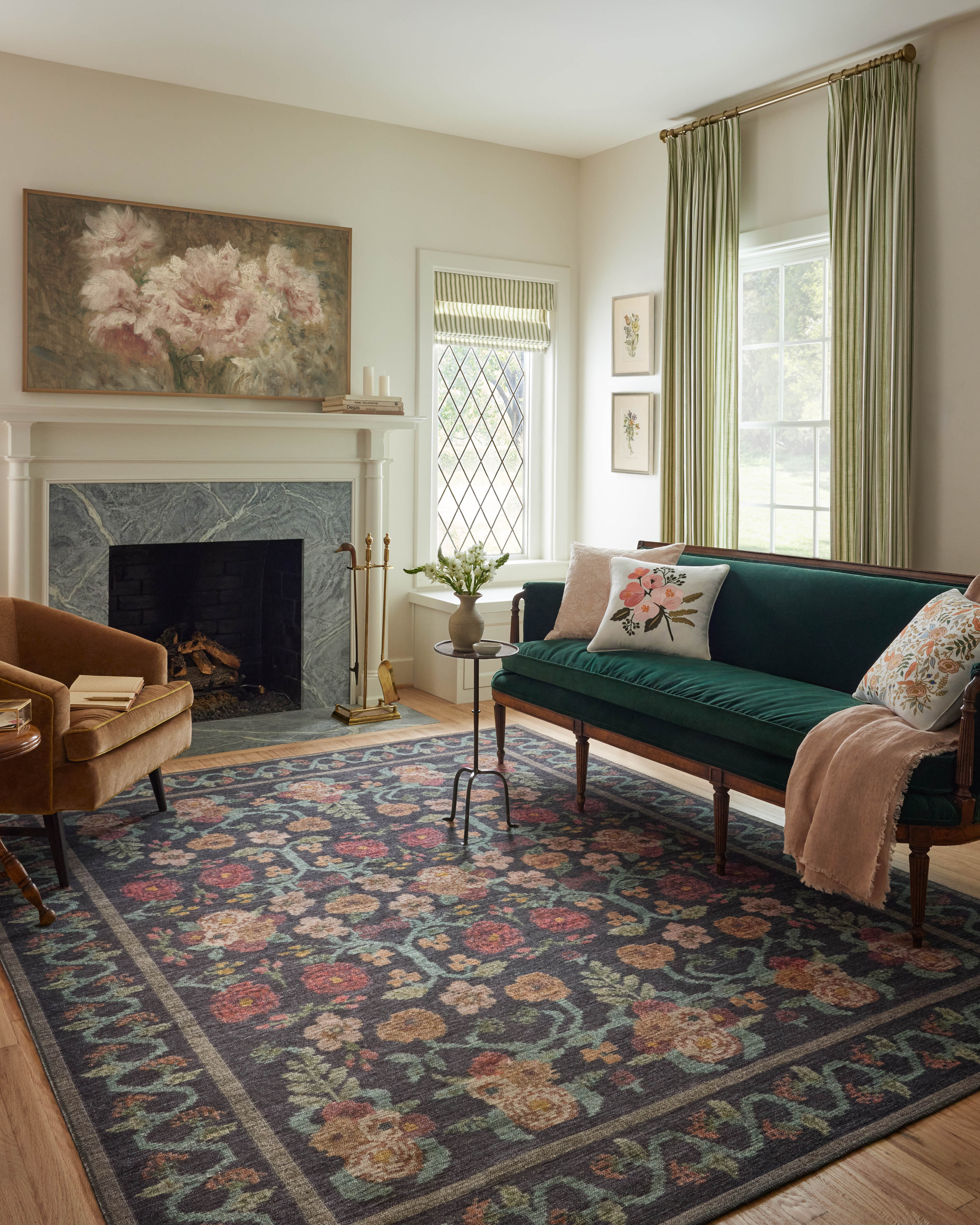 Rifle Paper Co. x Loloi Rosa Black Sample Rug RUGS - synthetic Loloi