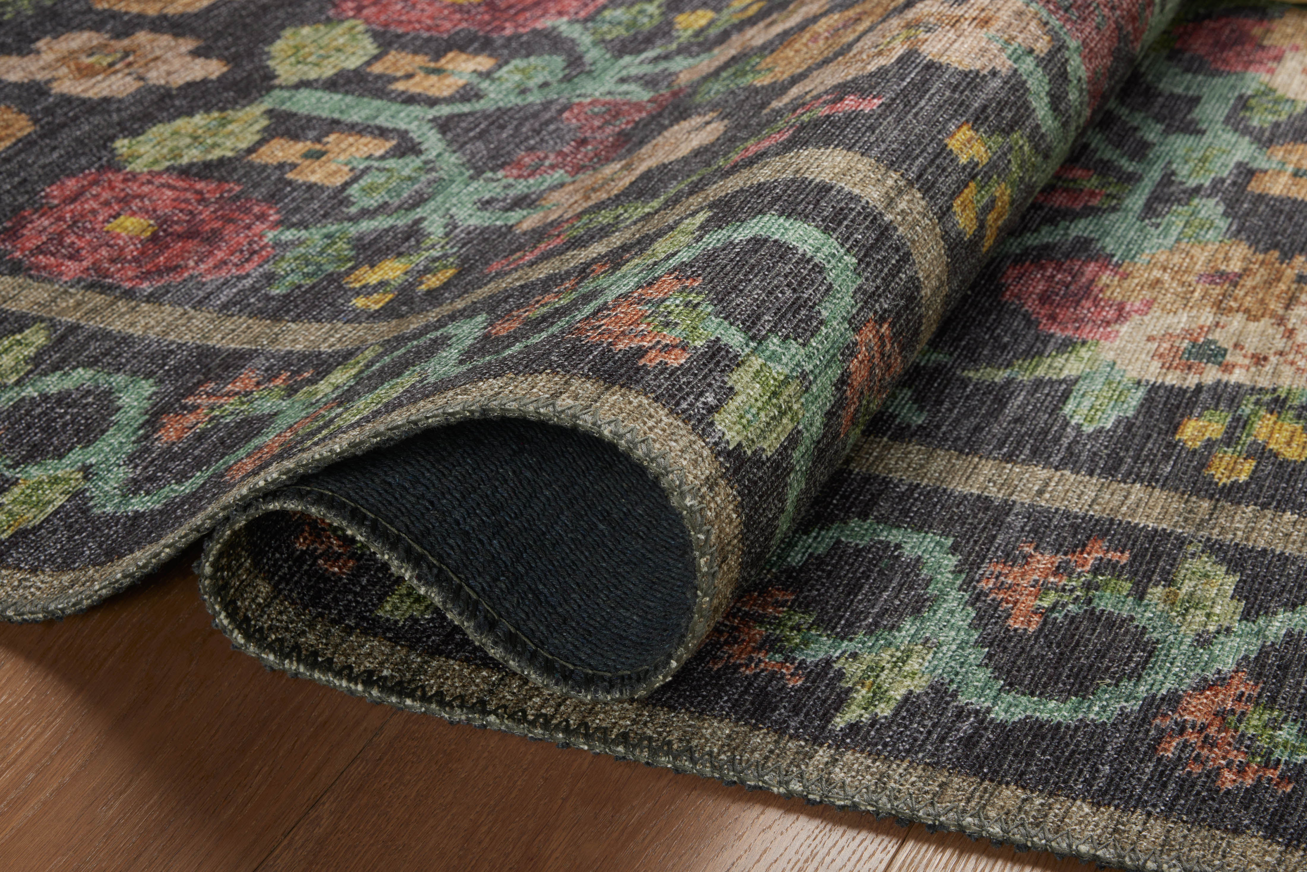 Rifle Paper Co. x Loloi Rosa Black Sample Rug RUGS - synthetic Loloi