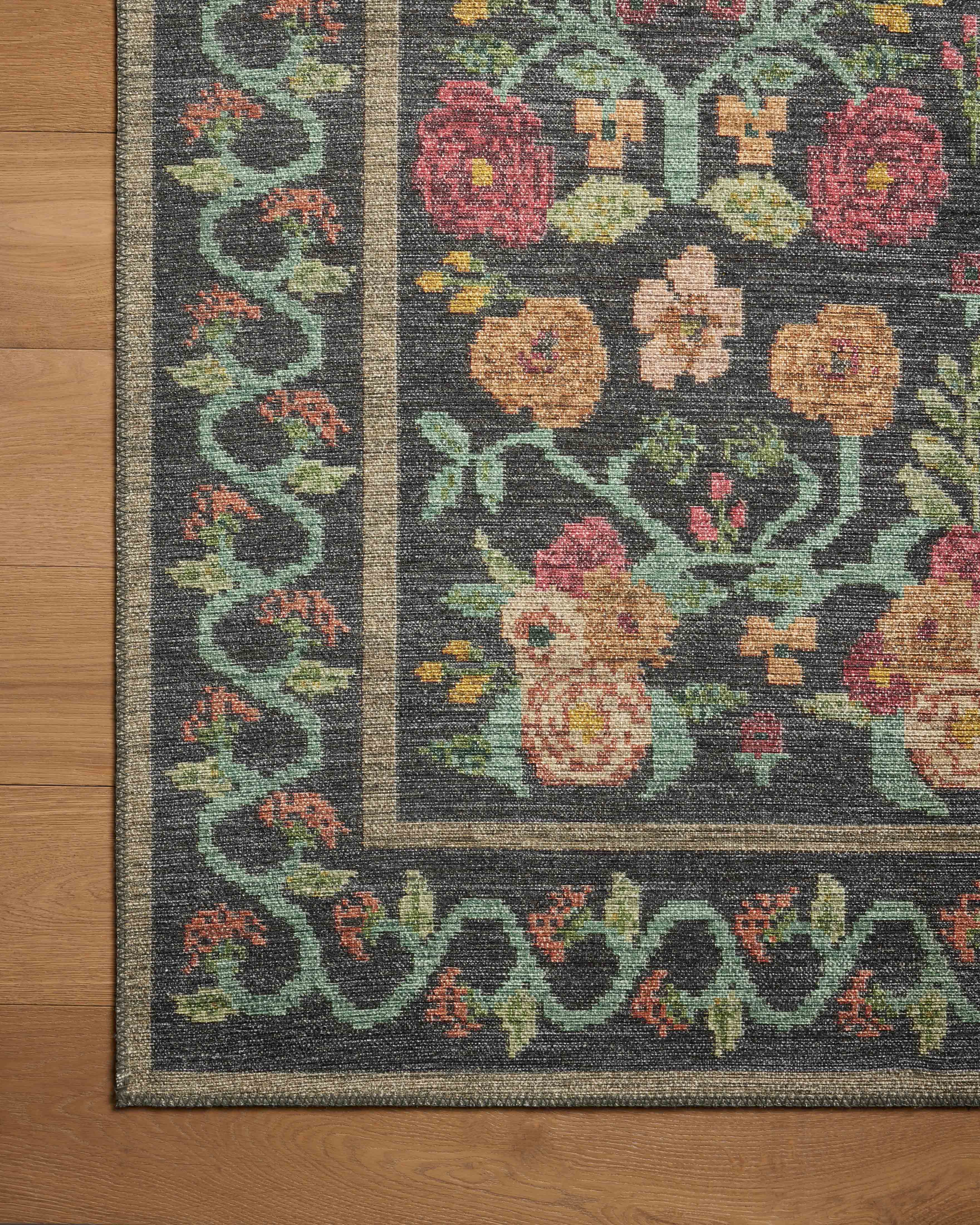 Rifle Paper Co. x Loloi Rosa Black Sample Rug RUGS - synthetic Loloi
