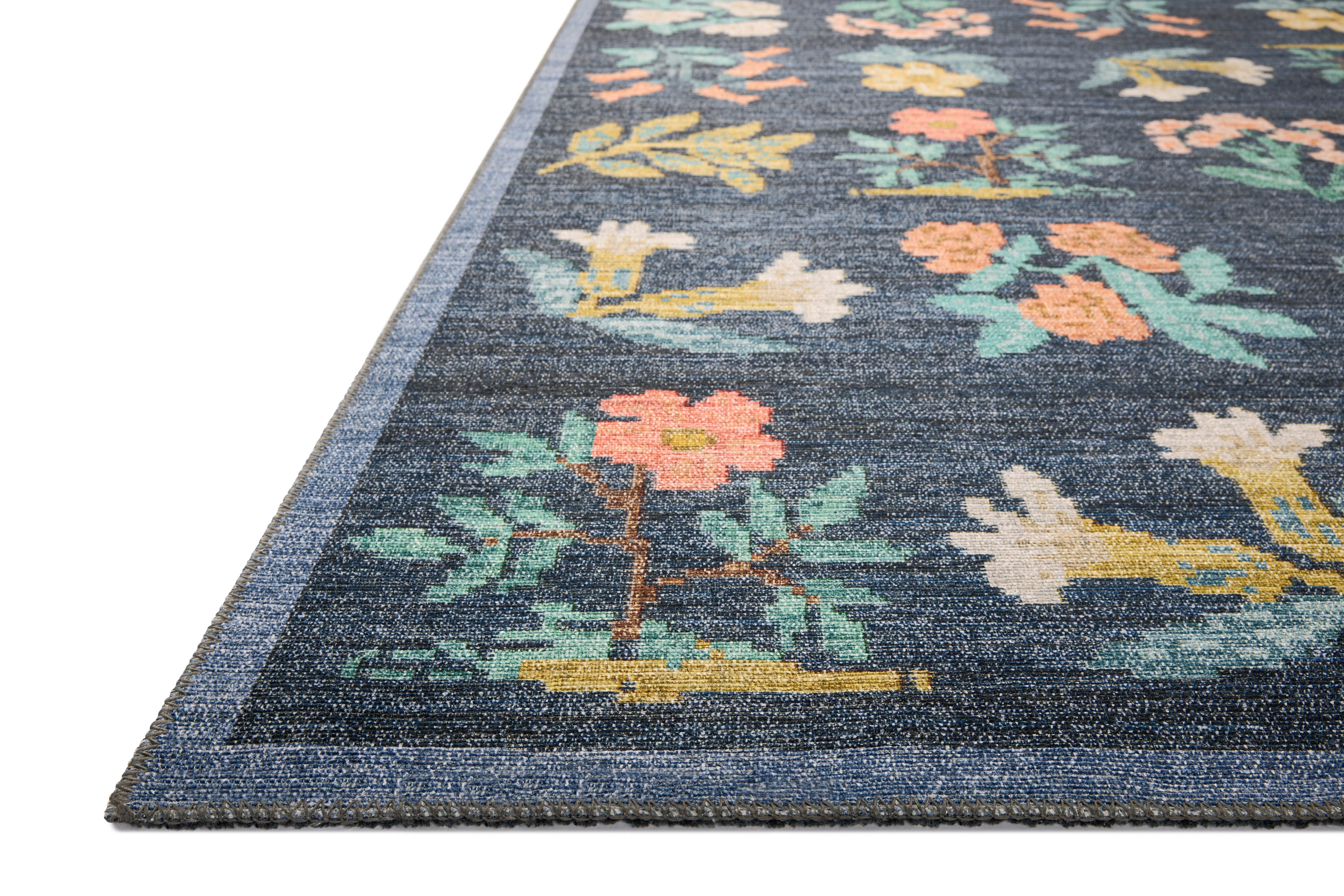 Rifle Paper Co. x Loloi Rosa Navy Sample Rug RUGS - synthetic Loloi