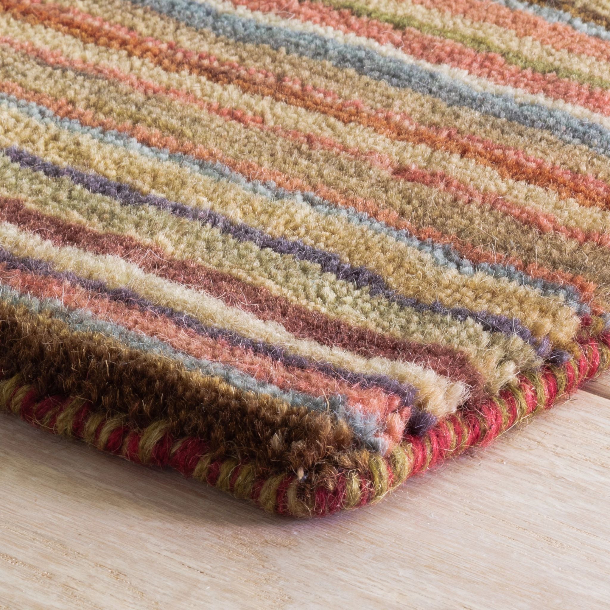 Brindle Stripe Hand Loom Knotted Wool Rug RUGS - wool Dash & Albert