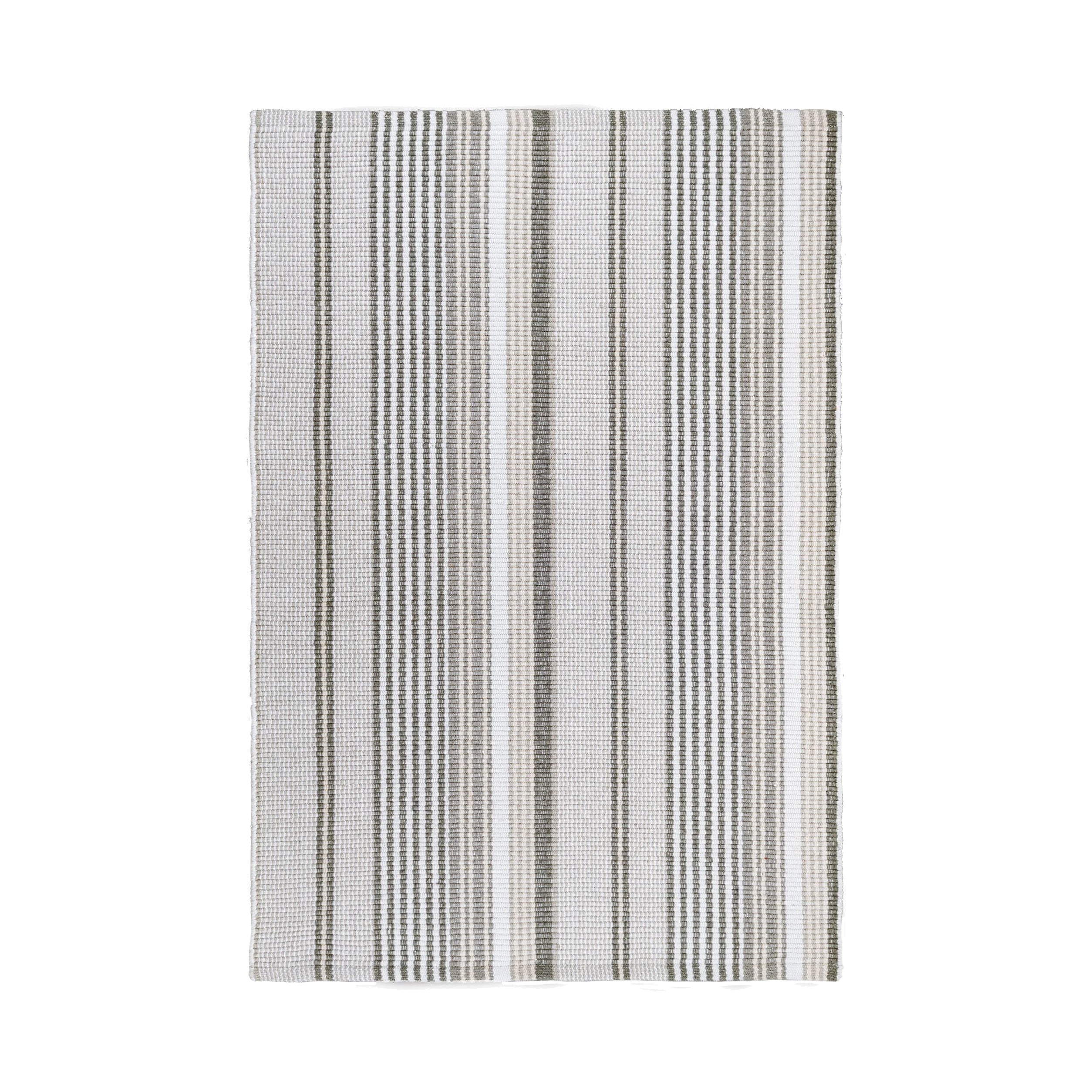 Gradation Ticking Handwoven Cotton Rug RUGS - cotton Dash & Albert Grey 2' x 3'