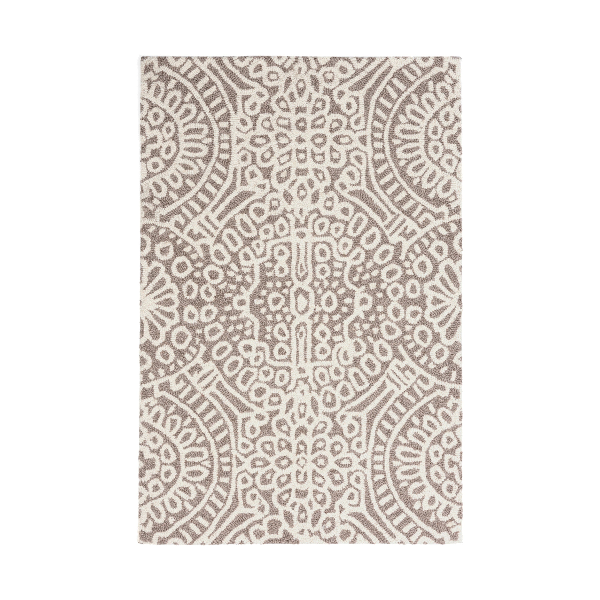 Temple Hand Micro Hooked Wool Rug RUGS - wool Dash & Albert Taupe 2' x 3'