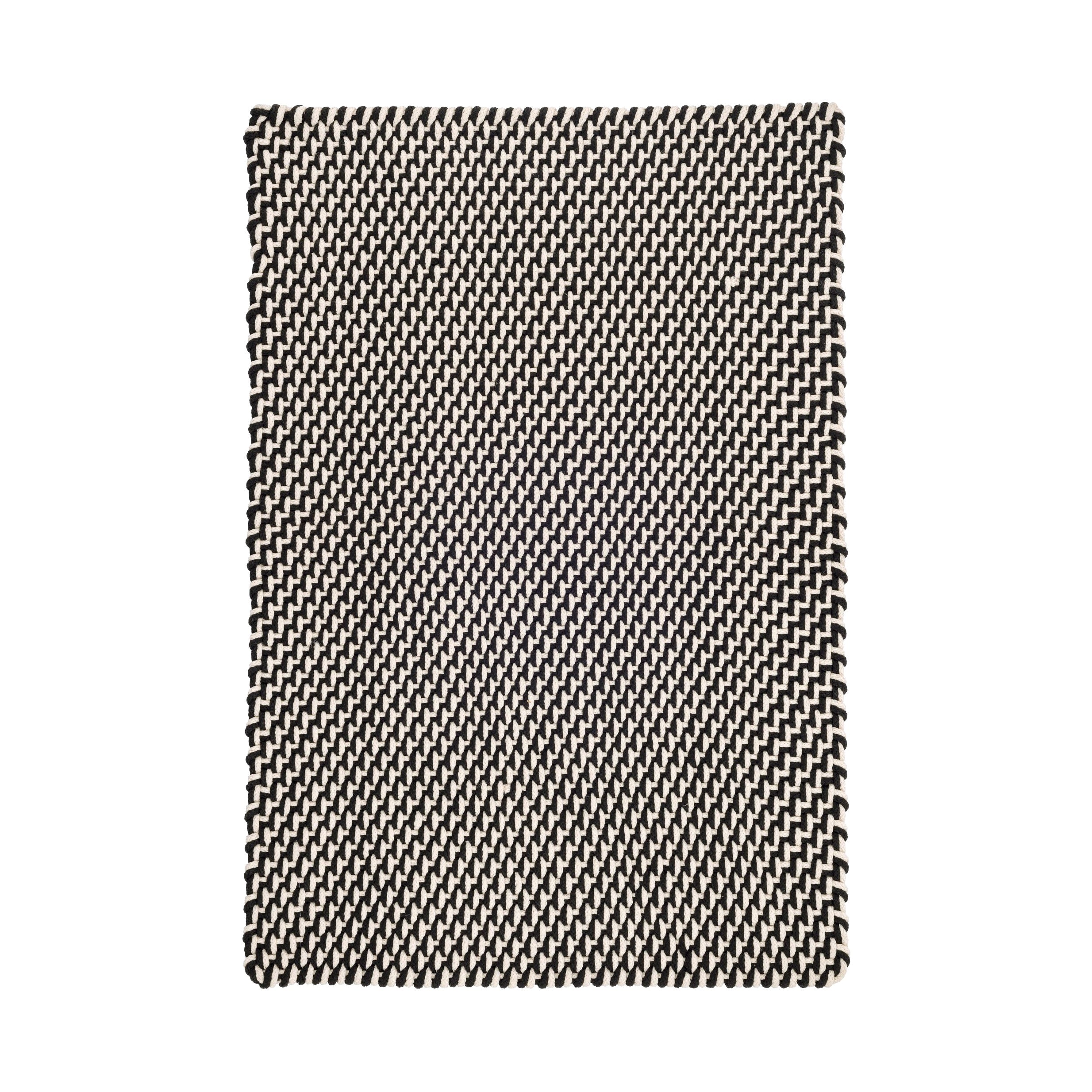 Two-Tone Rope Handwoven Indoor/Outdoor Rug RUGS - outdoor Dash & Albert Black/Ivory 2'6" x 8'