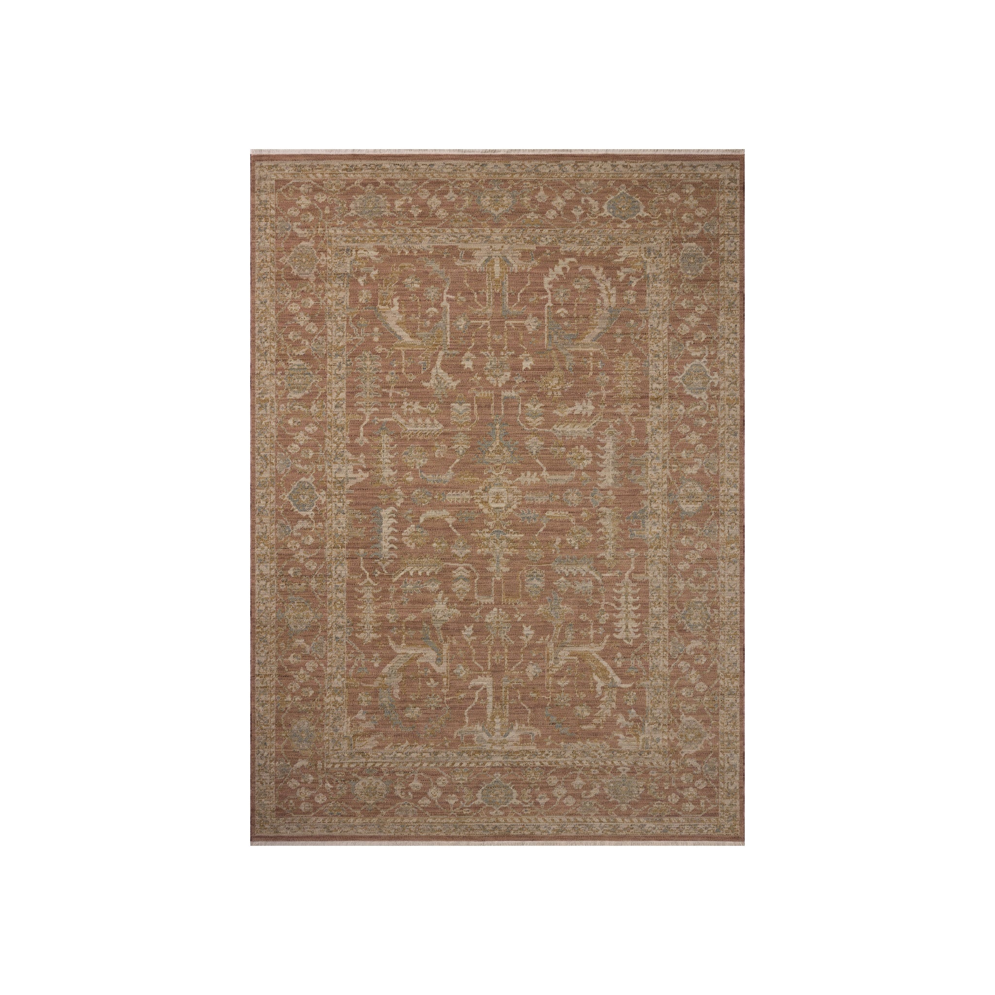 Loloi Reign Terracotta / Sky Rug RUGS - wool Loloi 18" x 18"