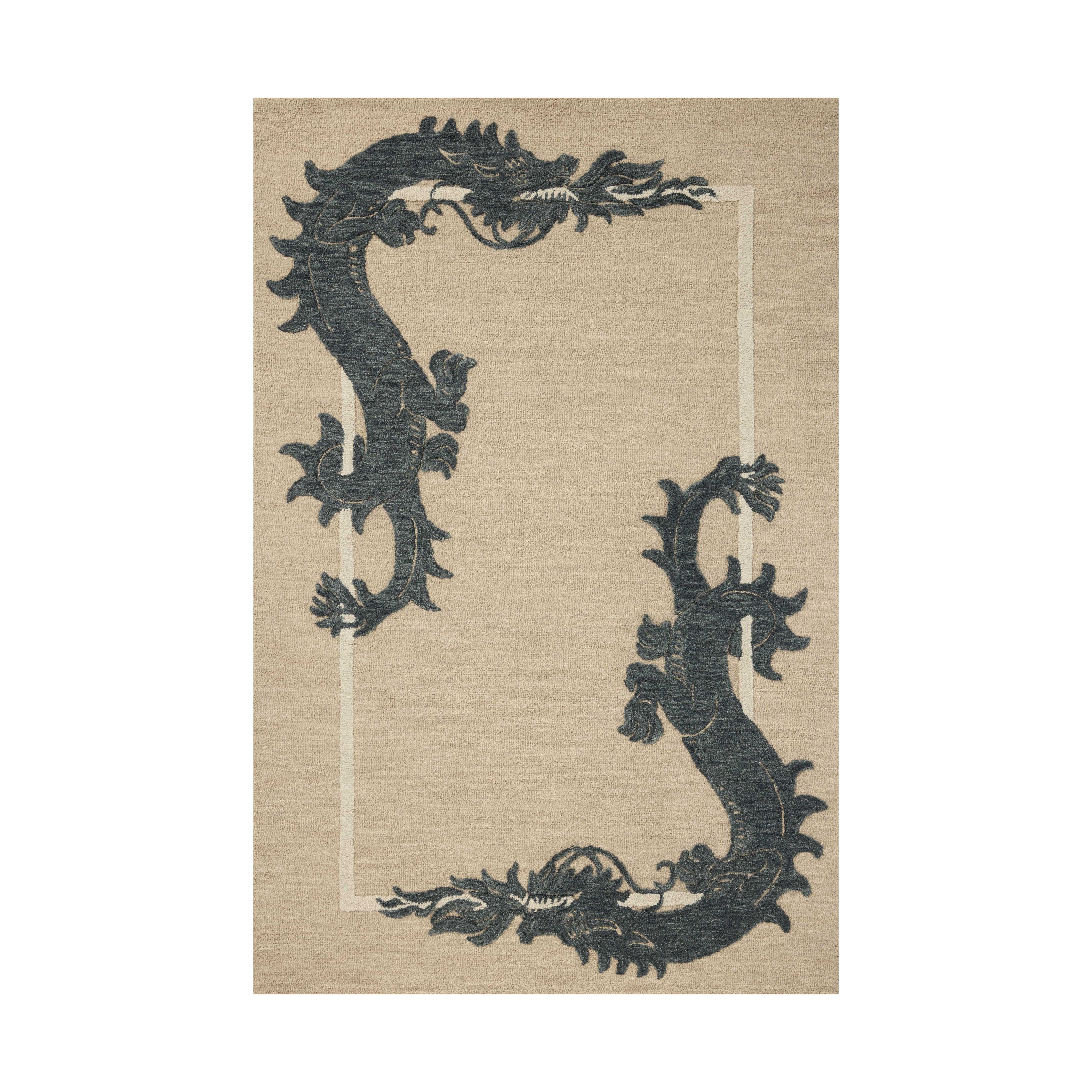 In-house sample - Loloi Romi Collection DESIGN - Rug Sample Loloi Oatmeal / Midnight