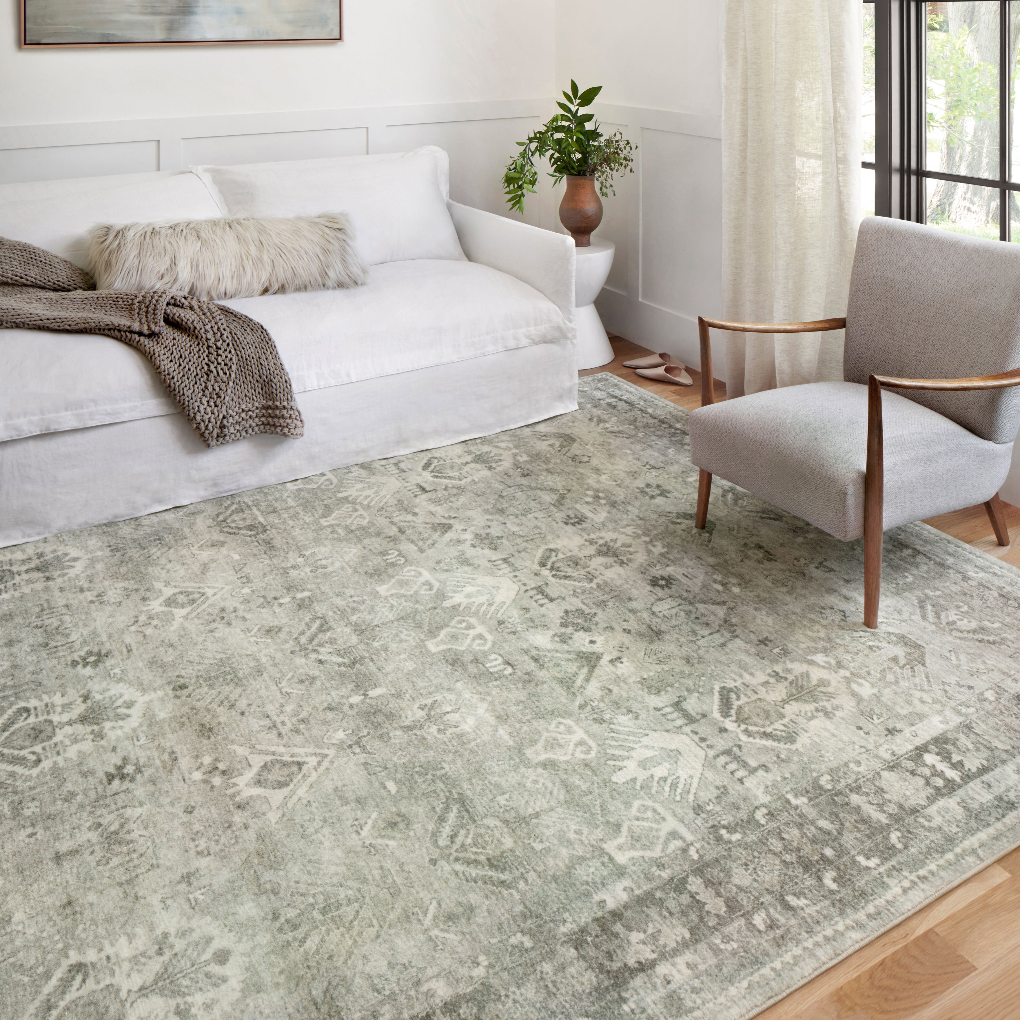Loloi Rosette Steel / Graphite Rug RUGS - synthetic Loloi