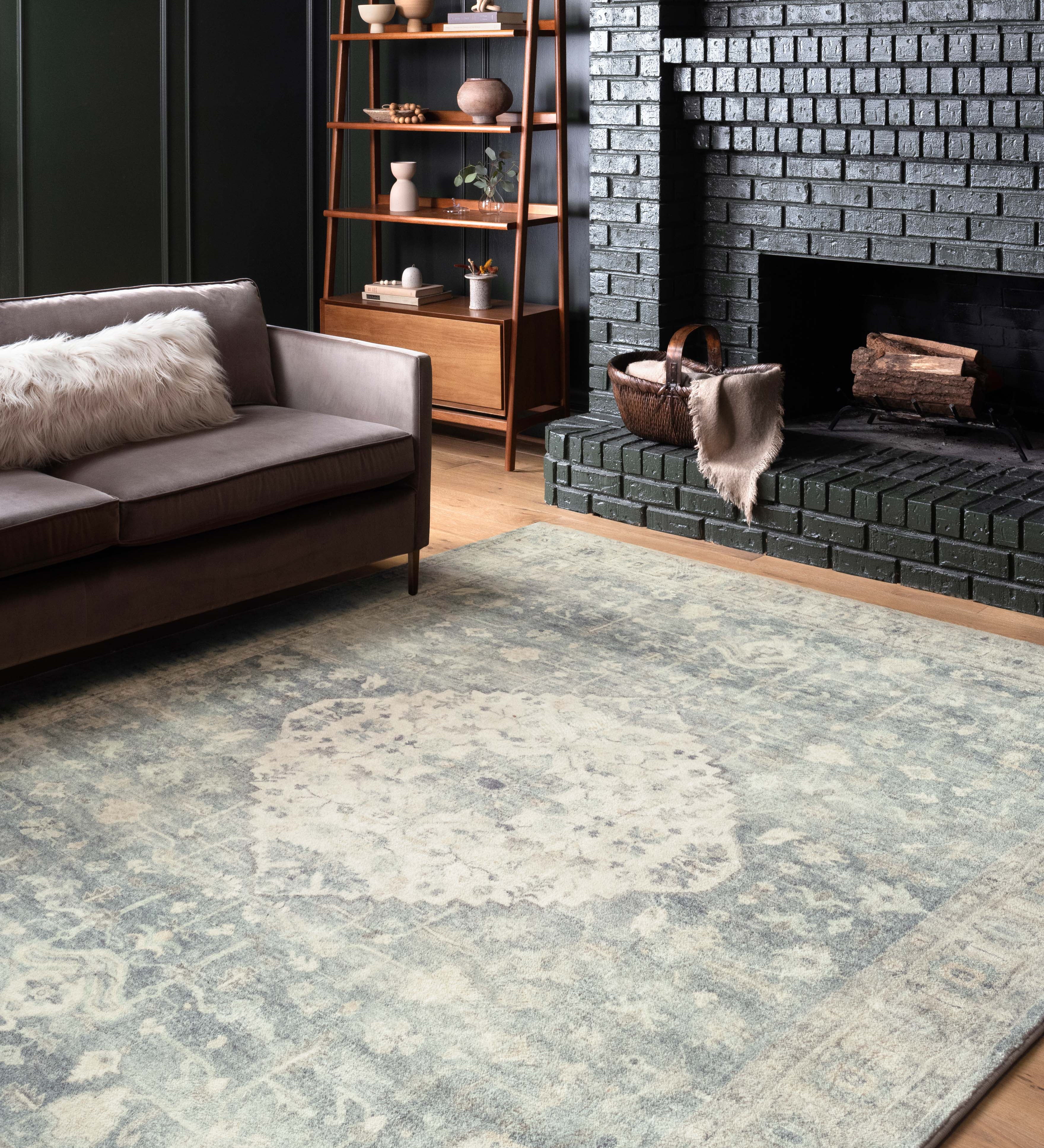 Loloi Rosette Denim / Fog Rug RUGS - synthetic Loloi