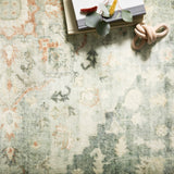 Loloi Rosette Teal / Ivory Rug RUGS - synthetic Loloi