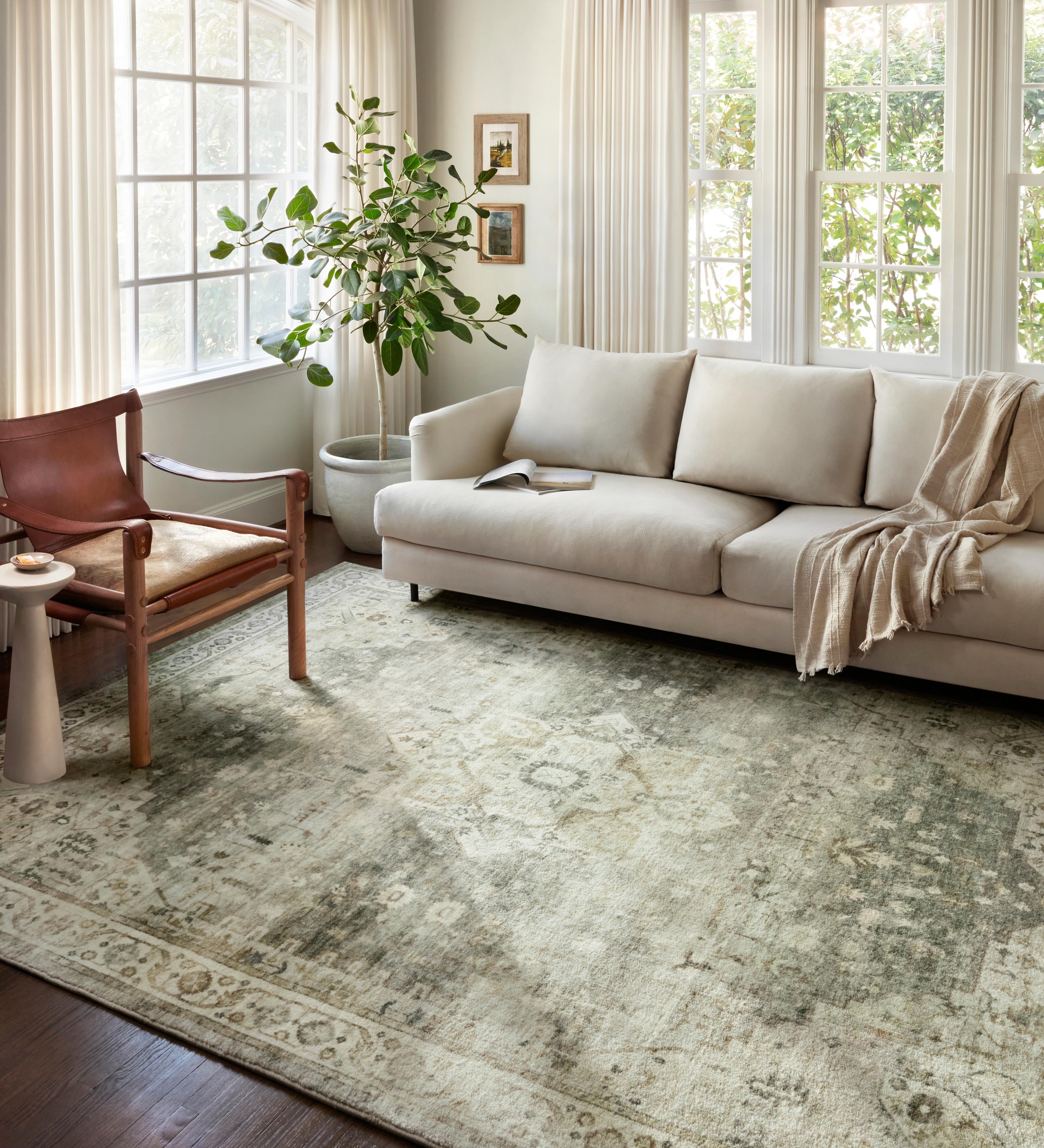 Loloi Rosette Sage / Beige Rug RUGS - synthetic Loloi