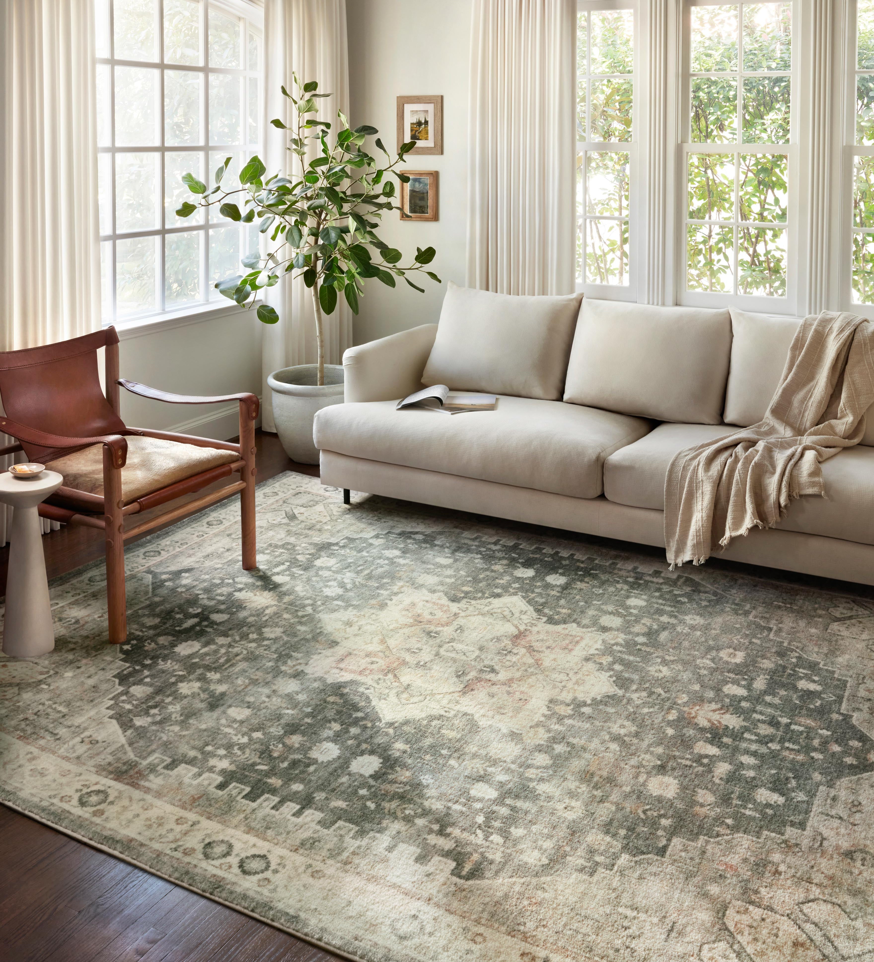 Loloi Rosette Slate / Ivory Rug RUGS - synthetic Loloi