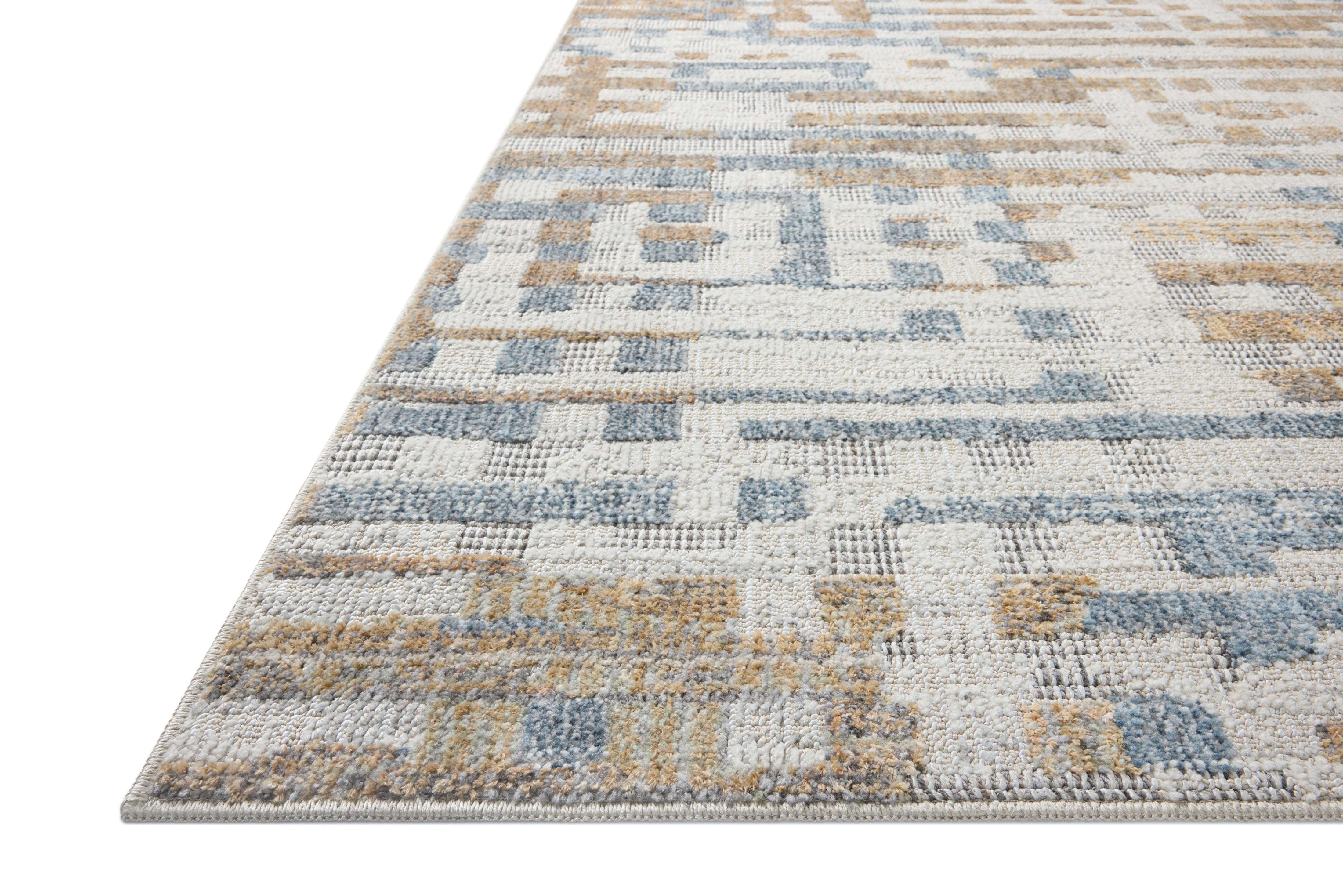 Loloi Roxie Ivory / Denim Square Rug RUGS - synthetic Loloi