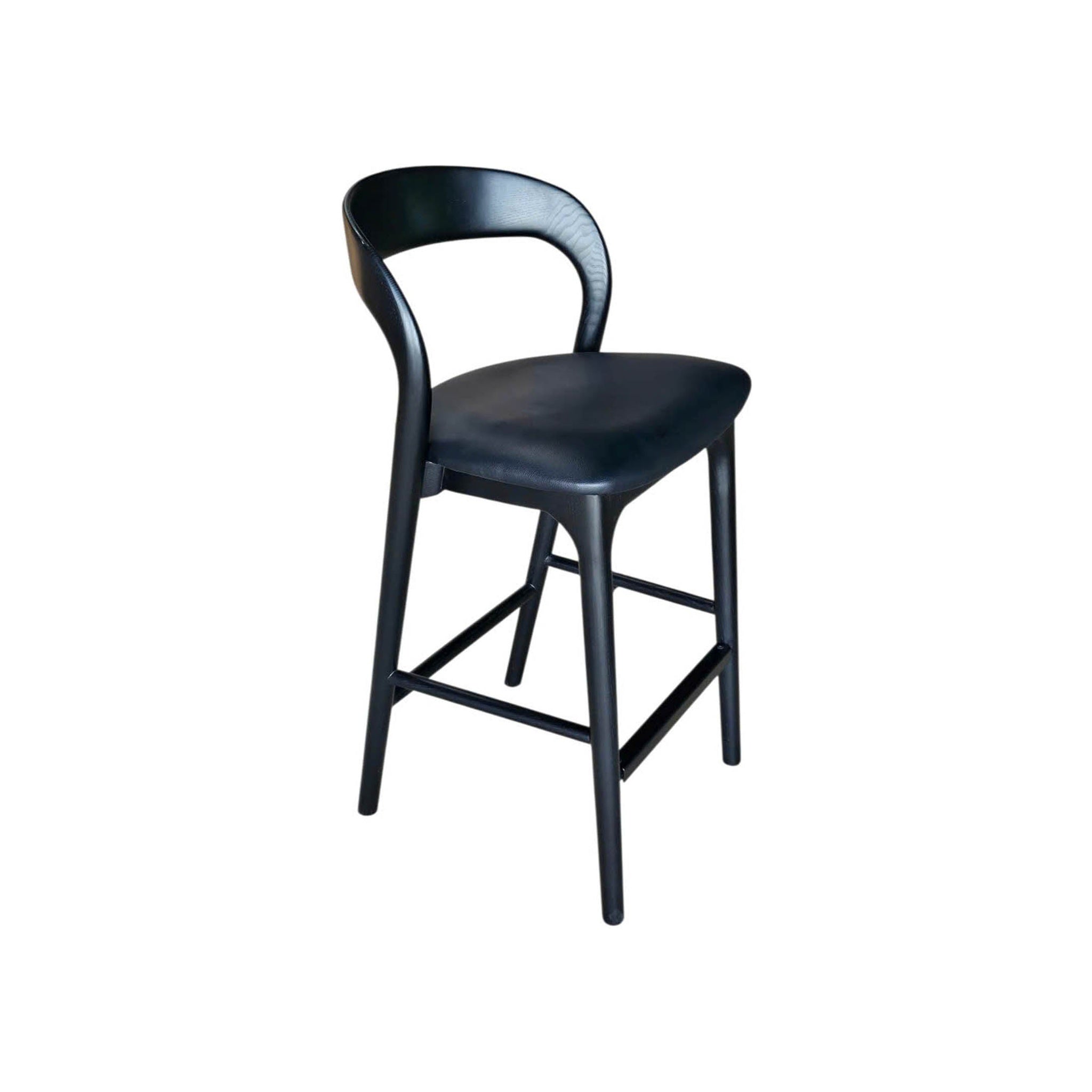 Rotondi Counter Stool FURNITURE - bar/counter stool LH IMPORTS Black Frame w/ PU Seat