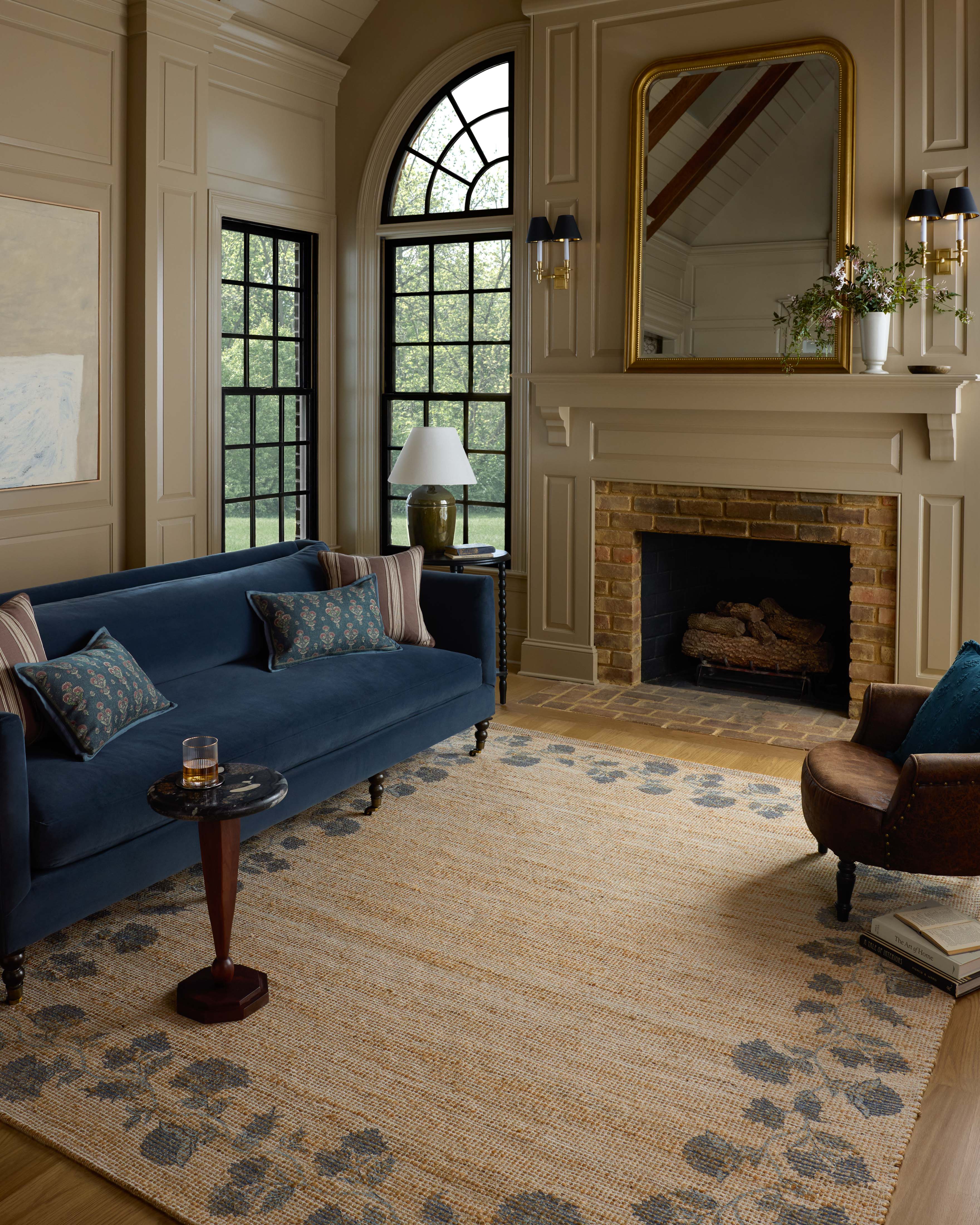 Chris Loves Julia x Loloi Rue Natural / Denim Rug RUGS - jute Loloi
