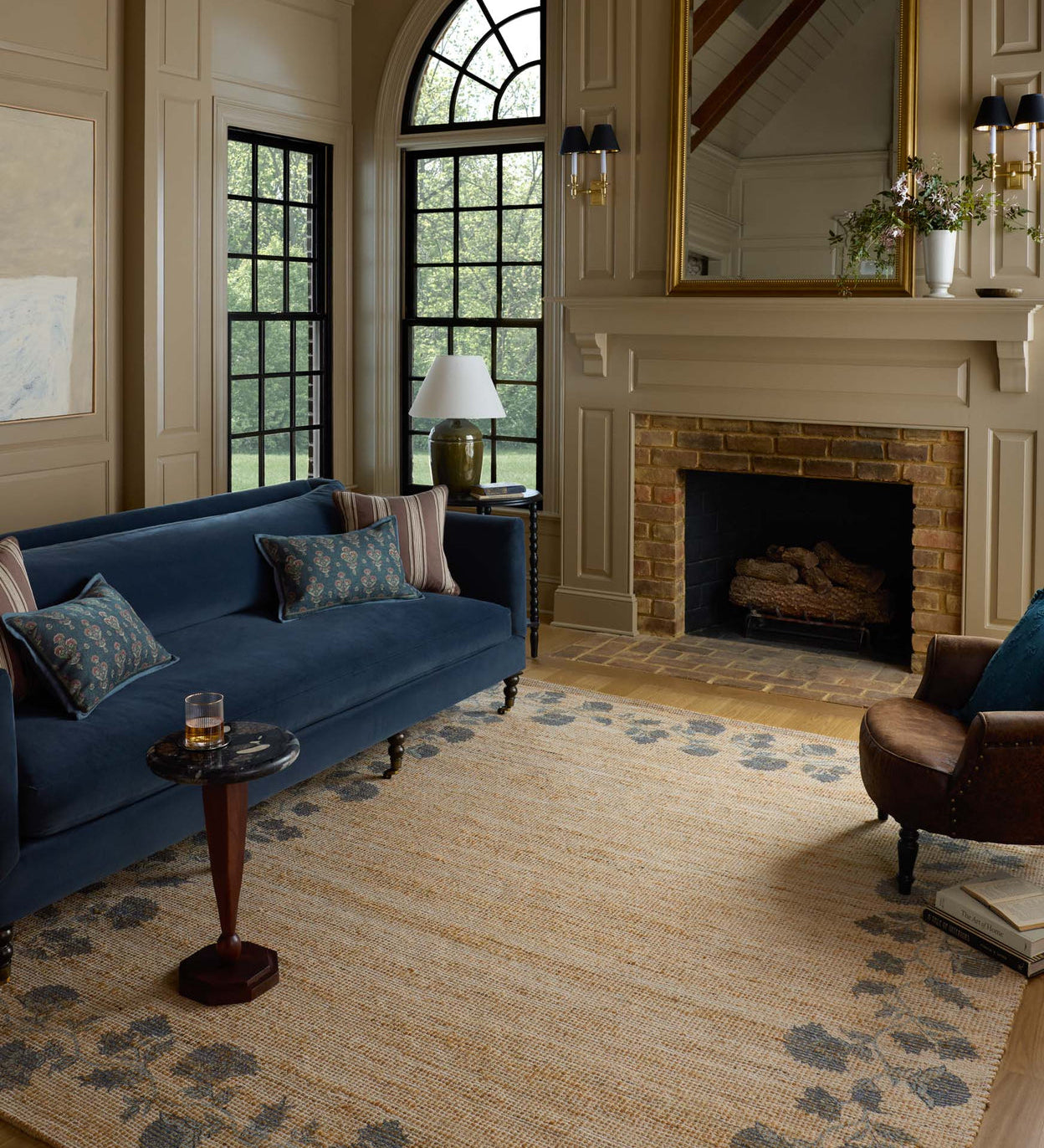 Chris Loves Julia x Loloi Rue Natural / Denim Rug RUGS - jute Loloi