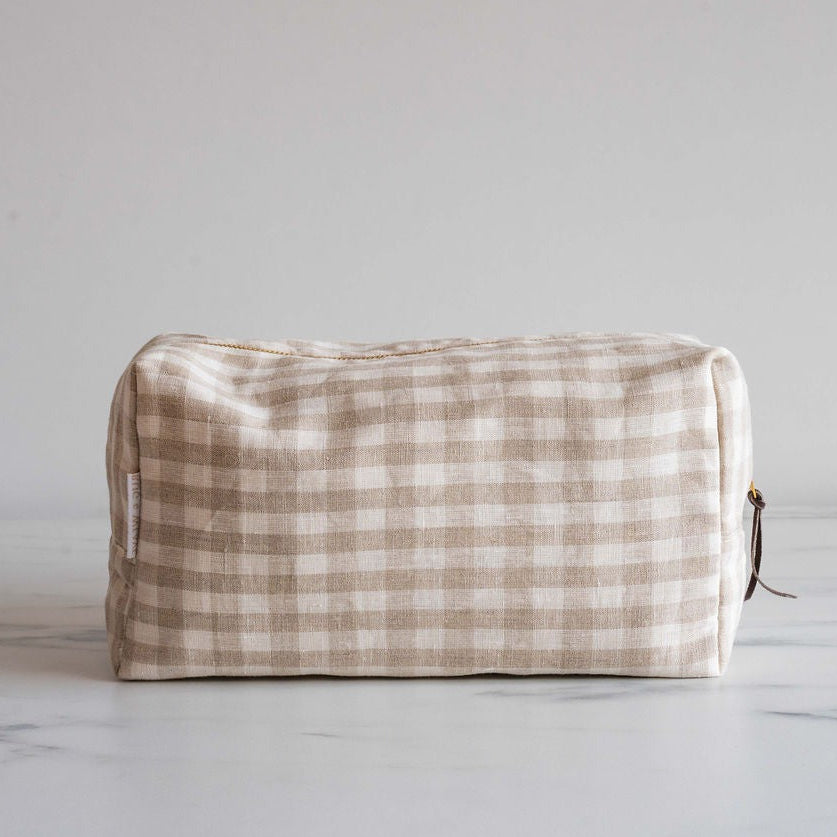Rug & Weave made Gingham Linen Bag Toiletry Bag Rug & Weave Weekender