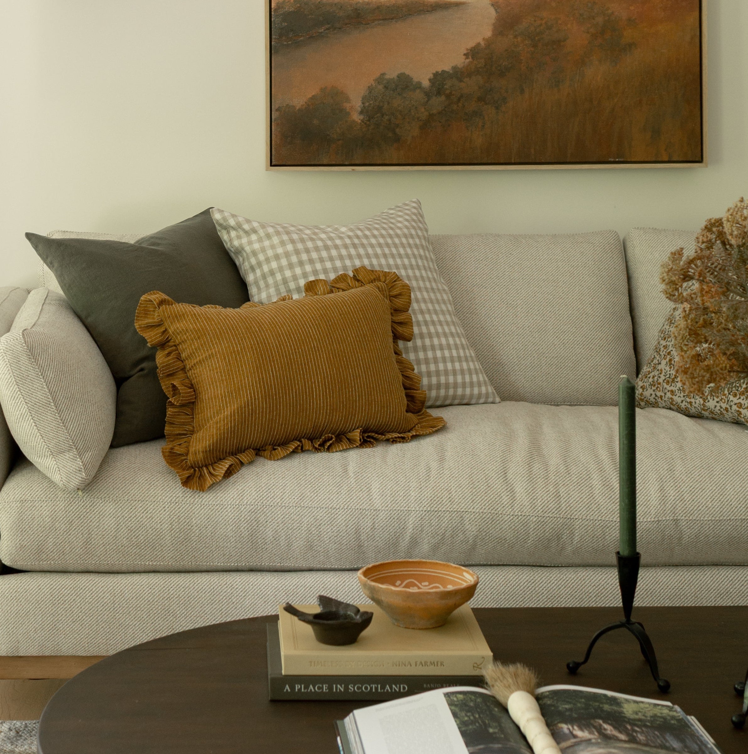 Rae Ruffle Pillow Cover 2 - PILLOWS - linen - warm Rug & Weave Pillows