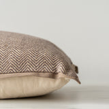 Jean Stoffer x Loloi Flange Pillow Dark Taupe