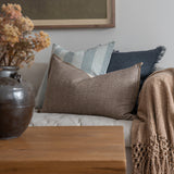 Jean Stoffer x Loloi Flange Pillow Dark Taupe