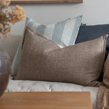 Jean Stoffer x Loloi Flange Pillow Dark Taupe