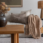 Jean Stoffer x Loloi Chocolate Pillow 1 - PILLOWS - Block print - neutral Loloi